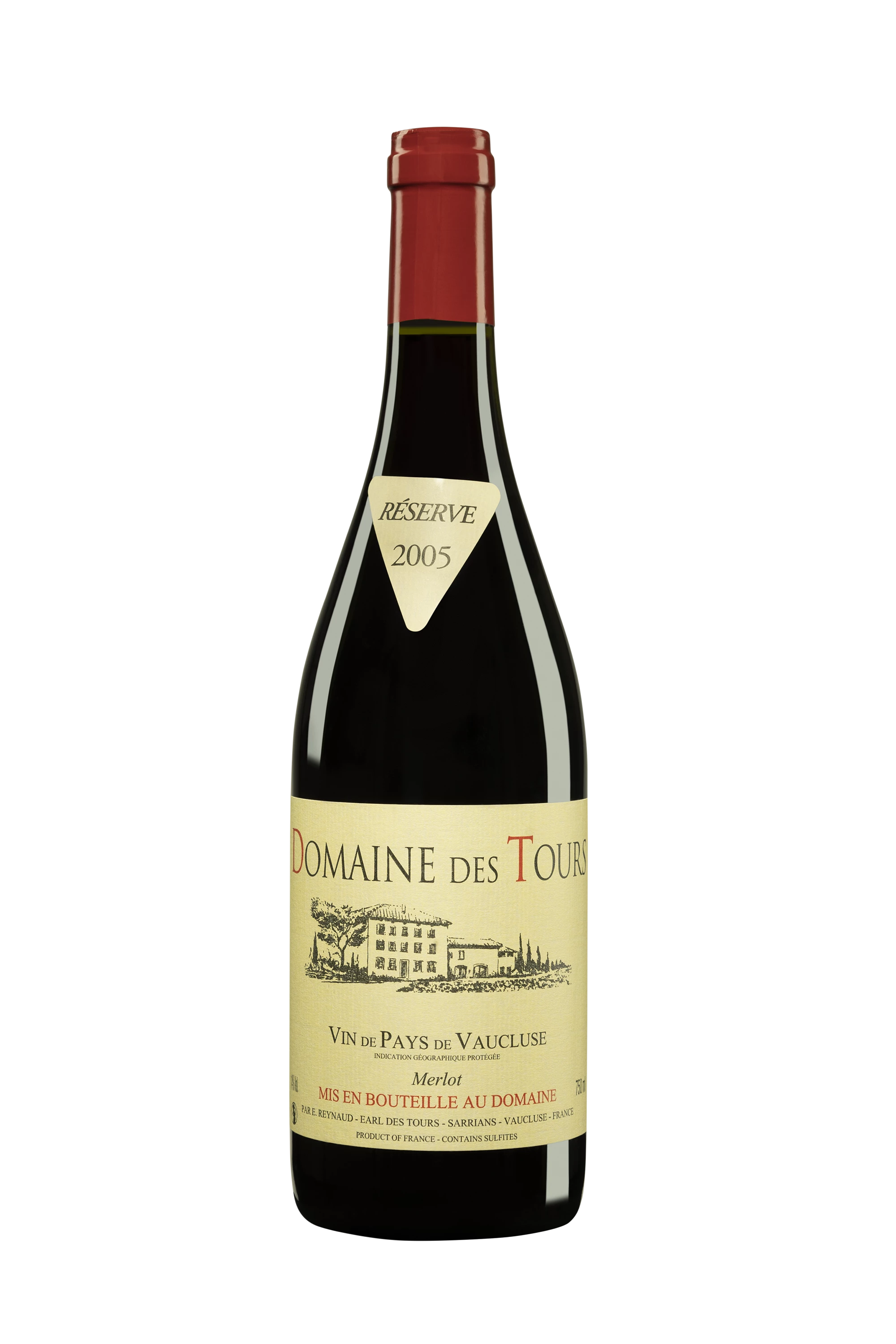 Domaine des Tours - Vin de Pays du Vaucluse "Merlot" Rouge 2005 14°, 75cl