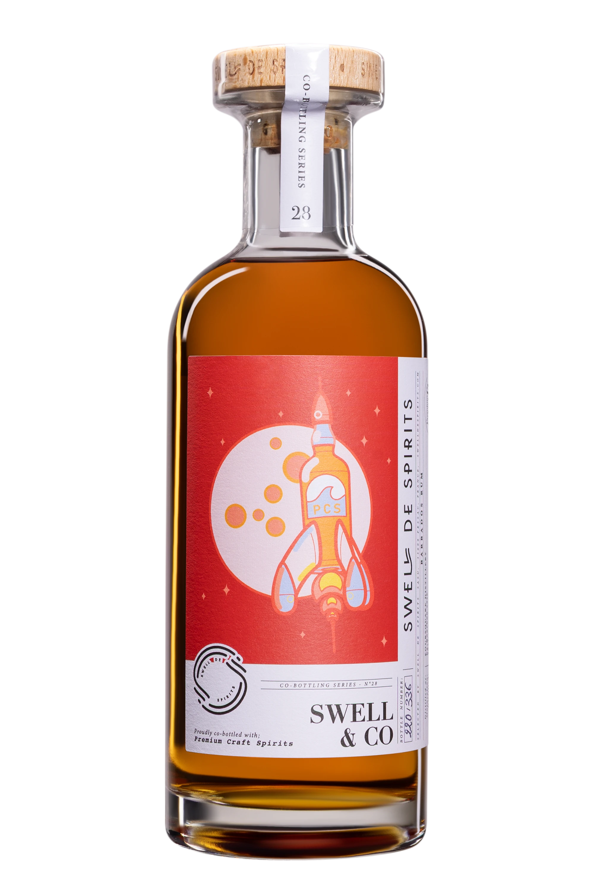 Swell de Spirits - Molasses Barbados Rhum "15 Ans Foursquare - Swell & Co N°28" Brun 2011 55.9°, 50cl