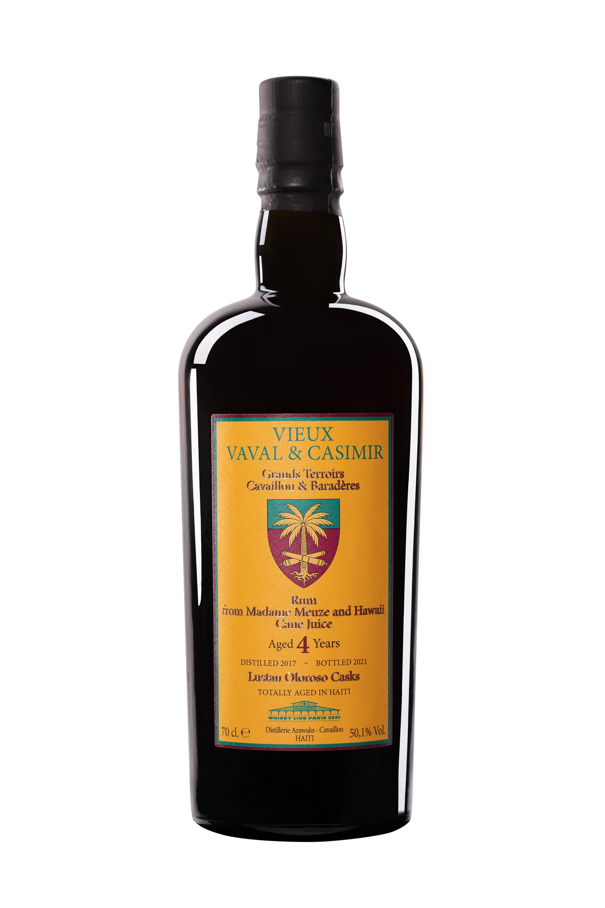 Spirit of Haiti - Clairin Pur Cane Juice Haïtian Rhum "4 Ans Vieux Vaval Vieux Casimir - Lustau Oloroso Casks - Whisky Live Paris 2021 #CA17OL-5" Brun 50.1° Giftbox, 70cl