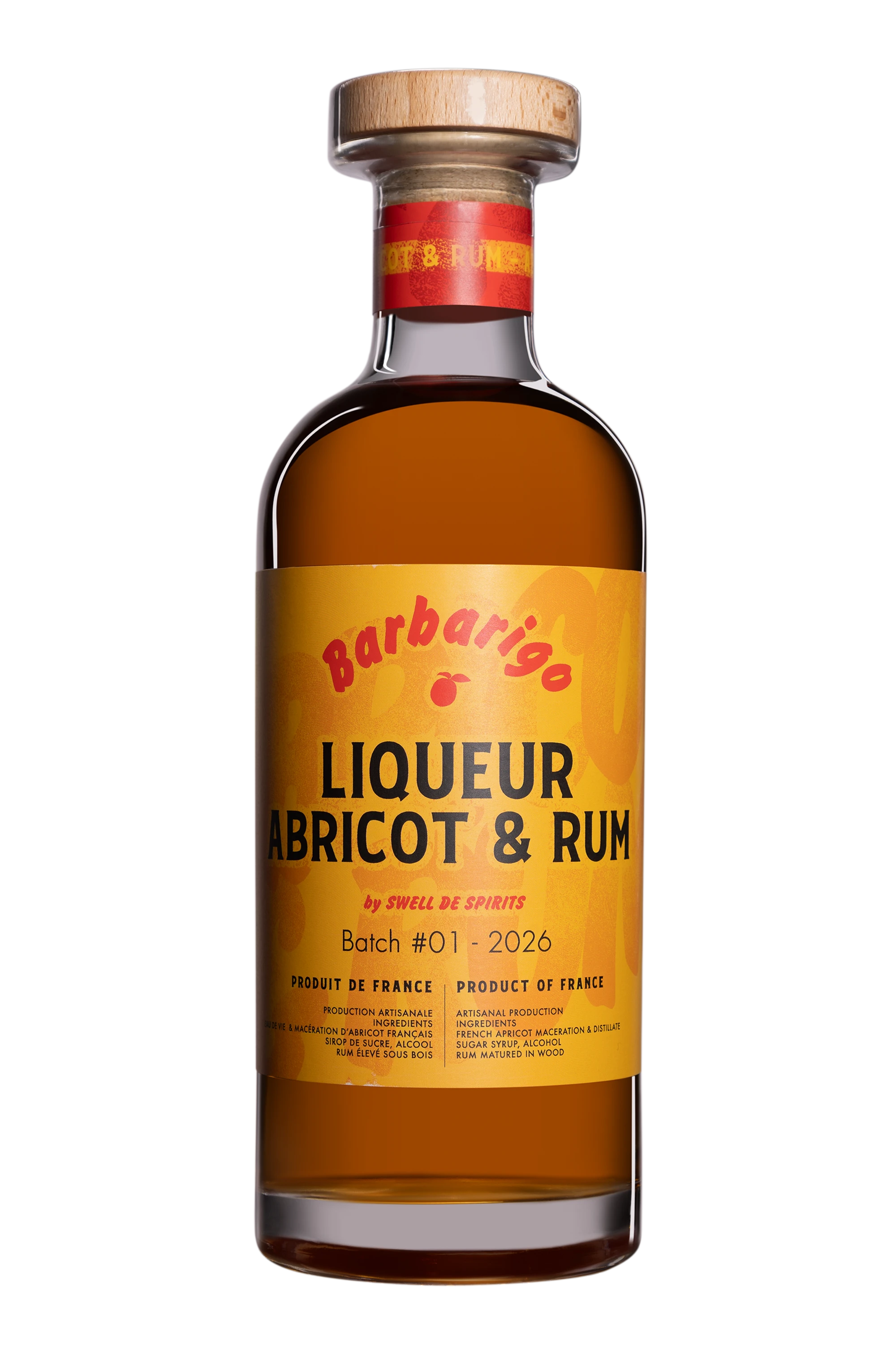Swell de Spirits - Liqueur de Abricot & Rhum "Barbarigo" Brun NV 25°, 70cl