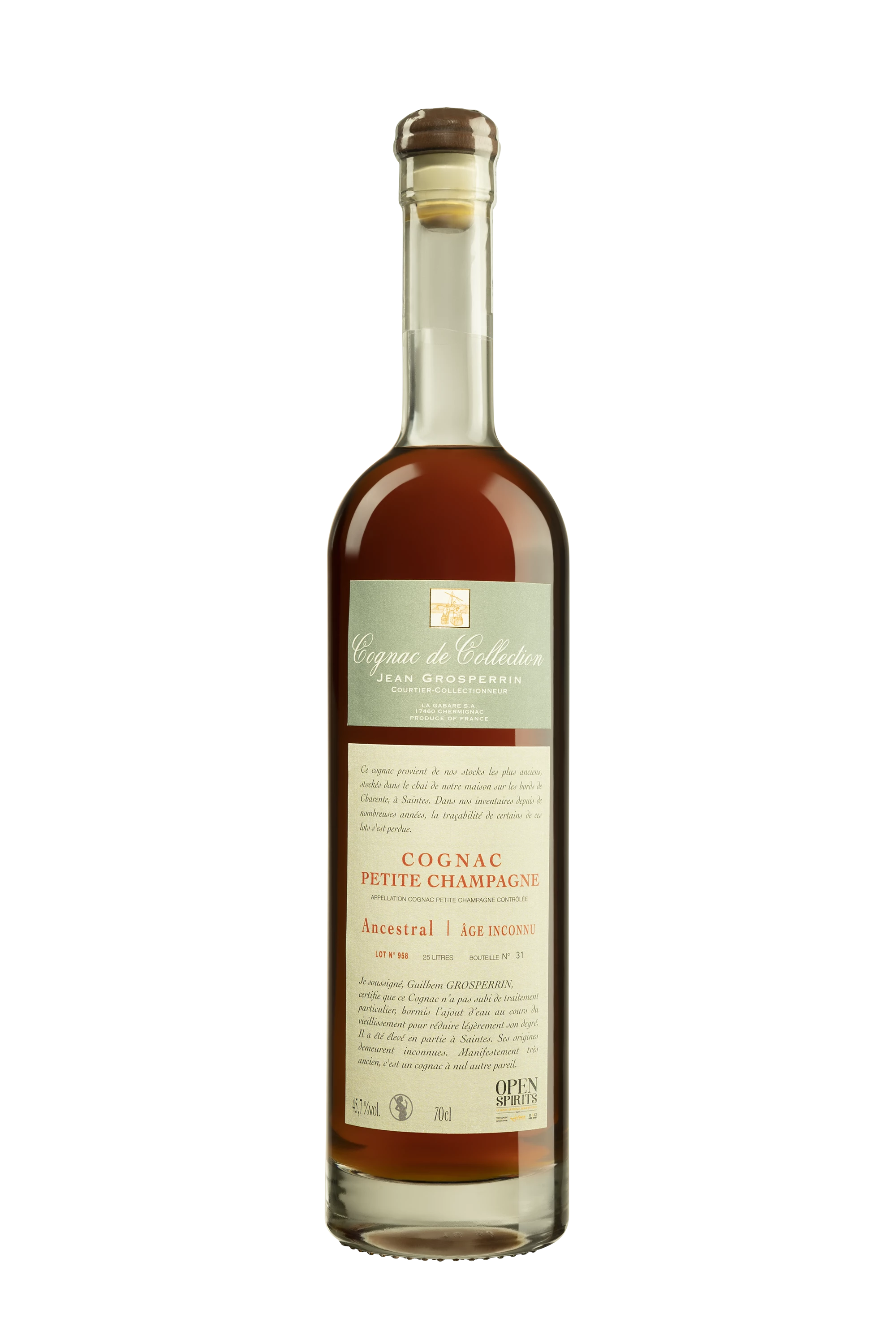 Old Brothers - Cognac Petite Champagne "Grosperrin - Ancestral - Open Spirits" 45.7° Giftbox, 70cl