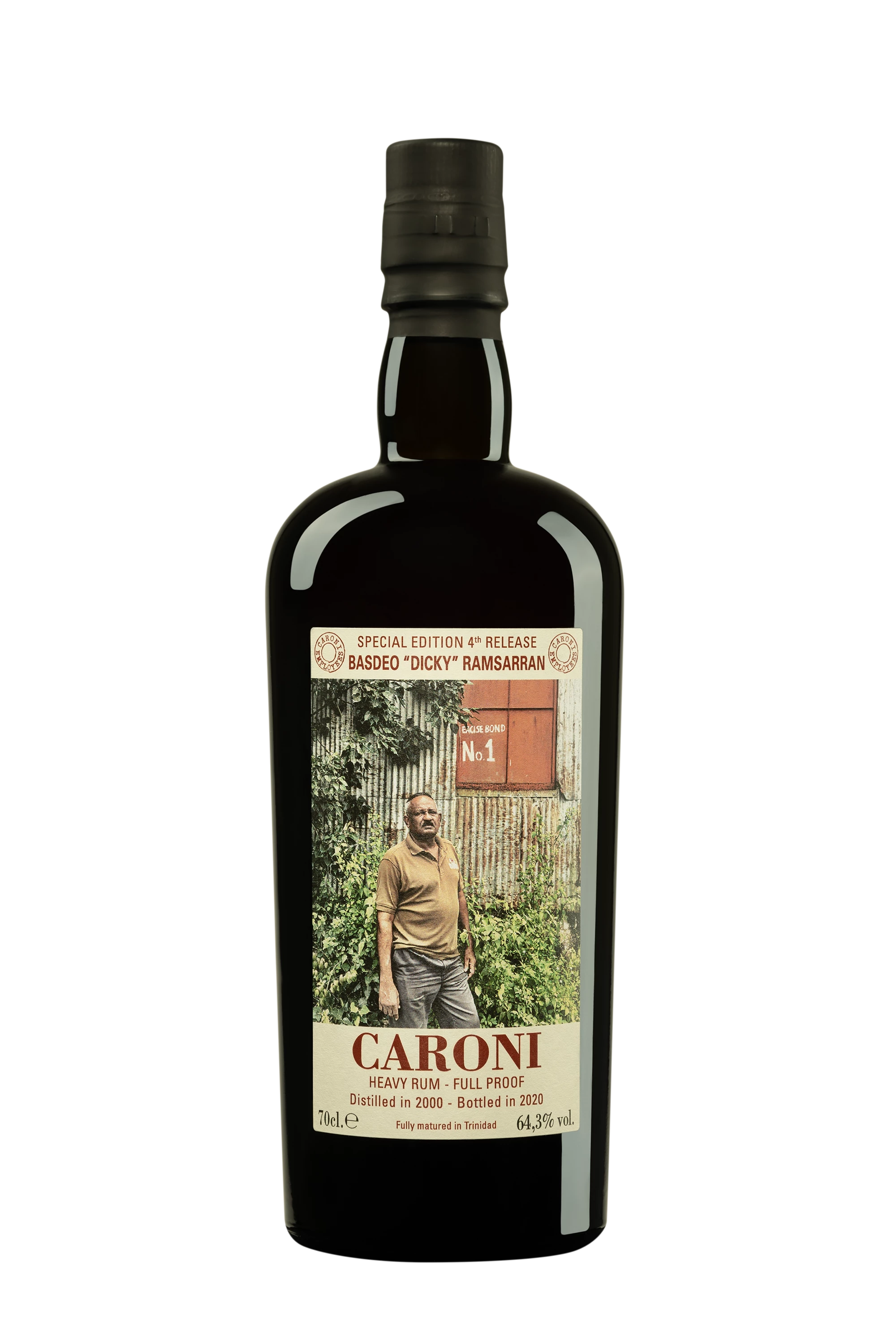 Vélier - Molasses Trinidadian Rhum "20 Ans Caroni - Basdeo Ramsarran Employees 4th Release - Release 2020" Brun 2000 64.3° Giftbox, 70cl