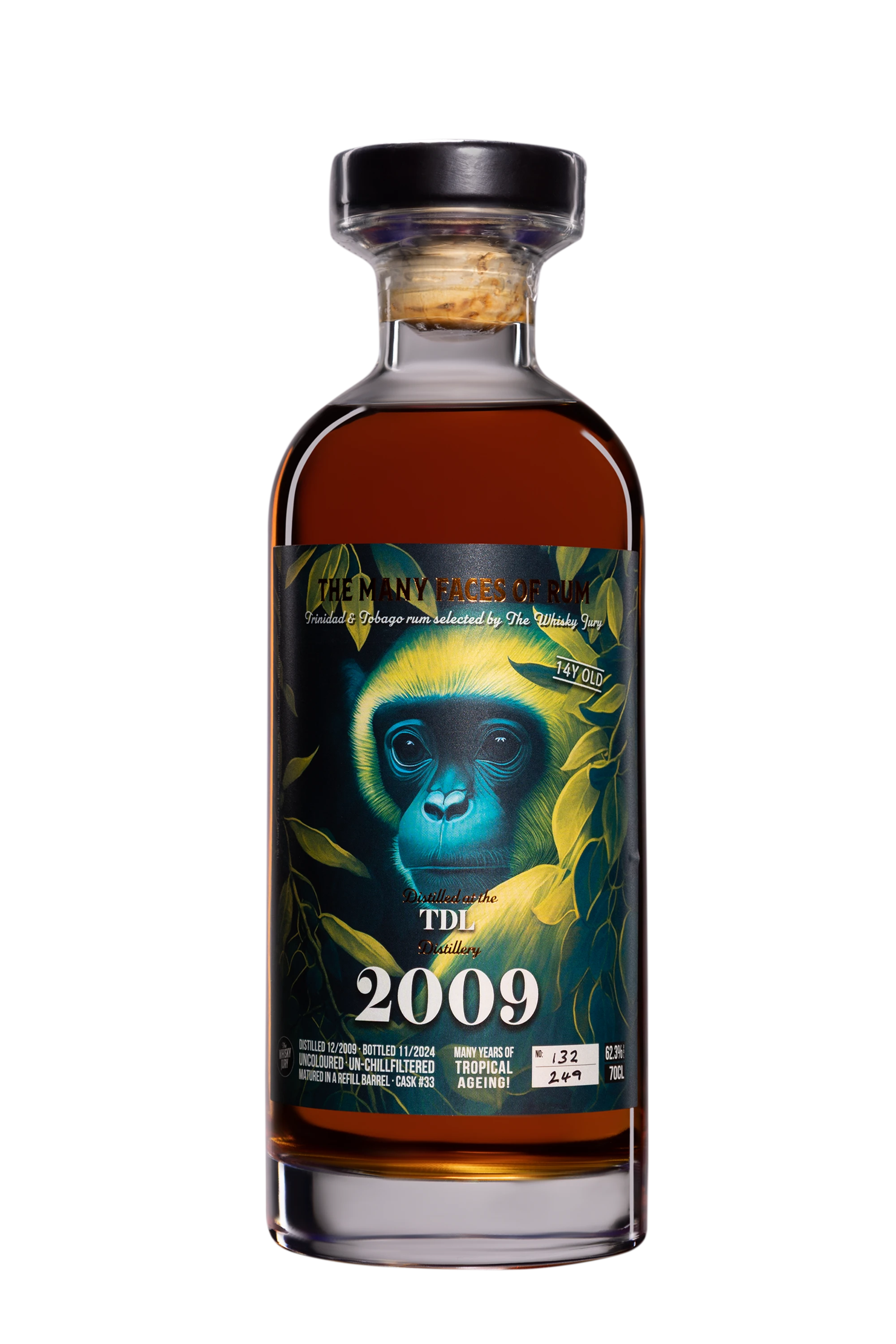 The Whisky Jury - Molasses Trinidadian Rhum "14 Ans Trinidad Distillers Limited" Brun 2009 62.3°, 70cl