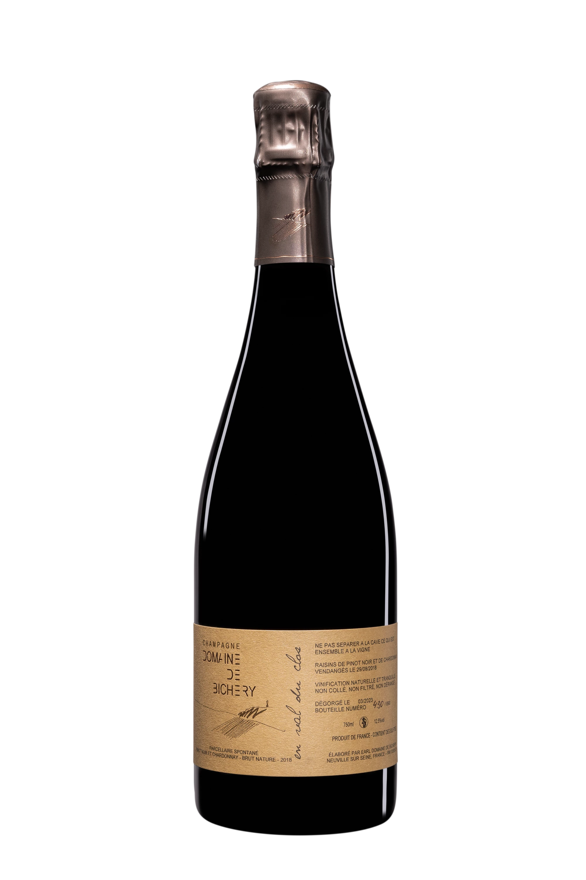 Domaine de Bichery - Champagne Brut Nature "En Val du Clos" Blanc Vendange 29 Aug. 2018 Dégorgement 03.2023 12.5°, 75cl