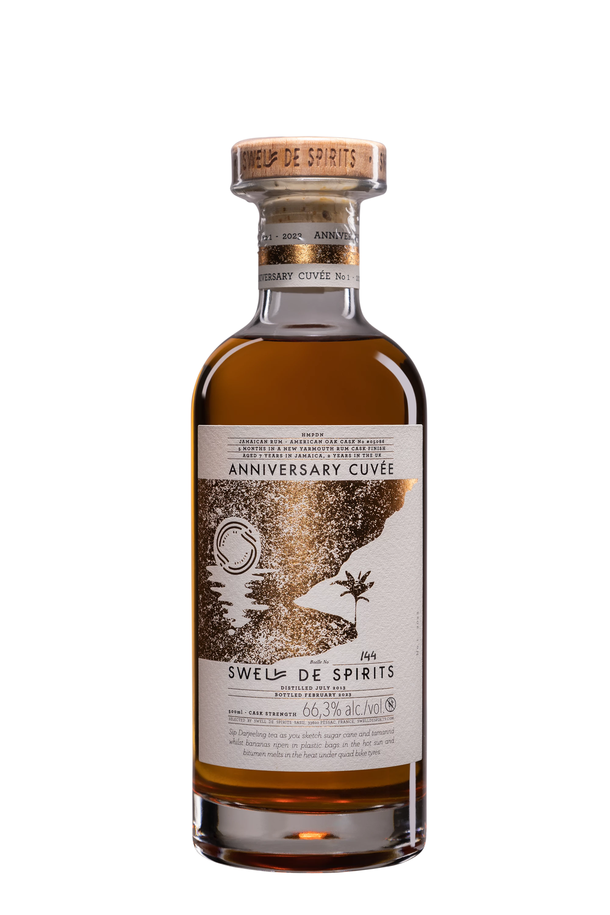 Swell de Spirits - Molasses Jamaican Rhum "9 Ans Hampden - Anniversaire Cuvée" Brun 2013 66.3°, 50cl