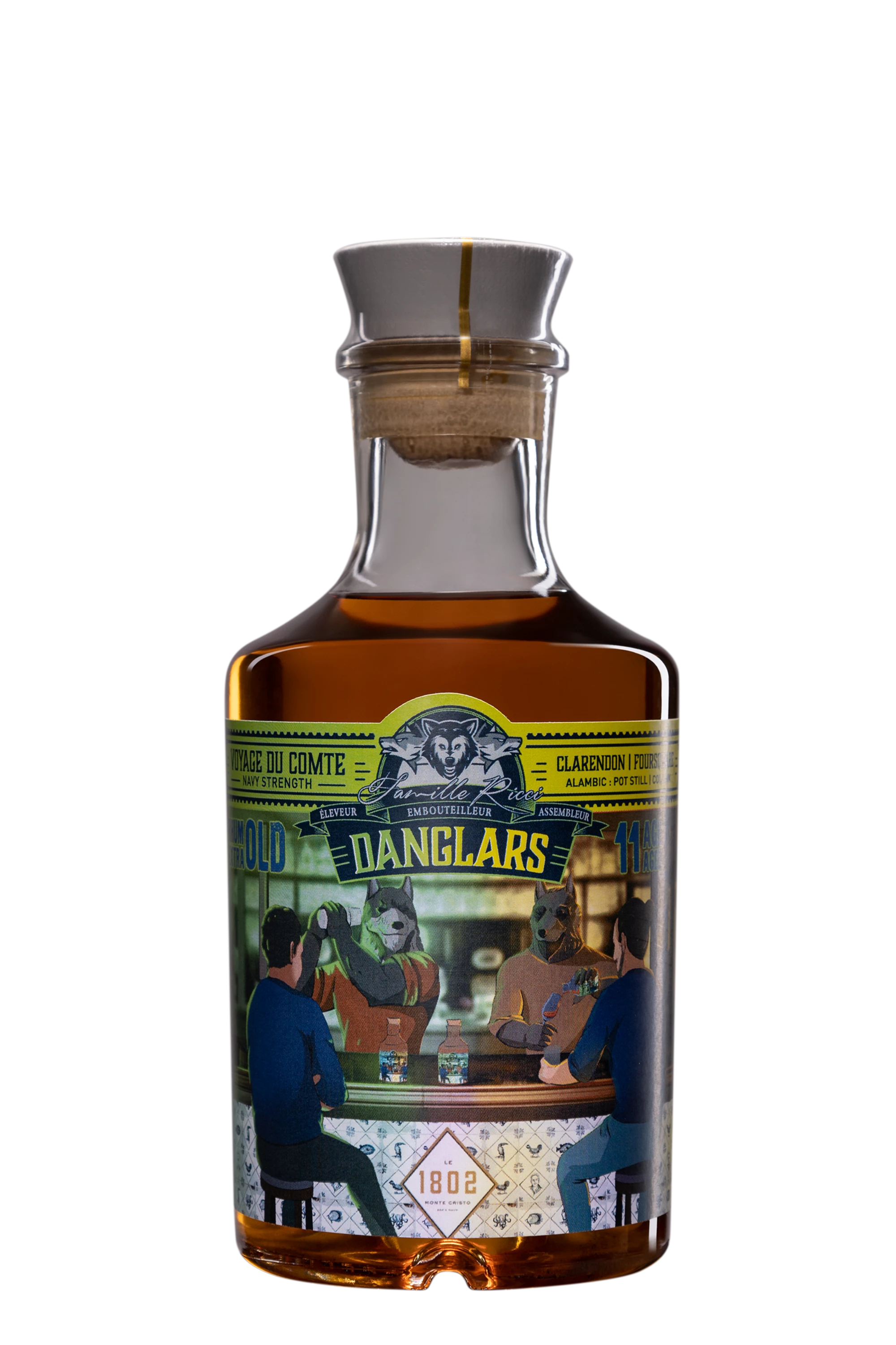 Famille Ricci - Molasses Rhum "Voyage du Comte - 11 Ans Danglars" Brun 57°, 50cl
