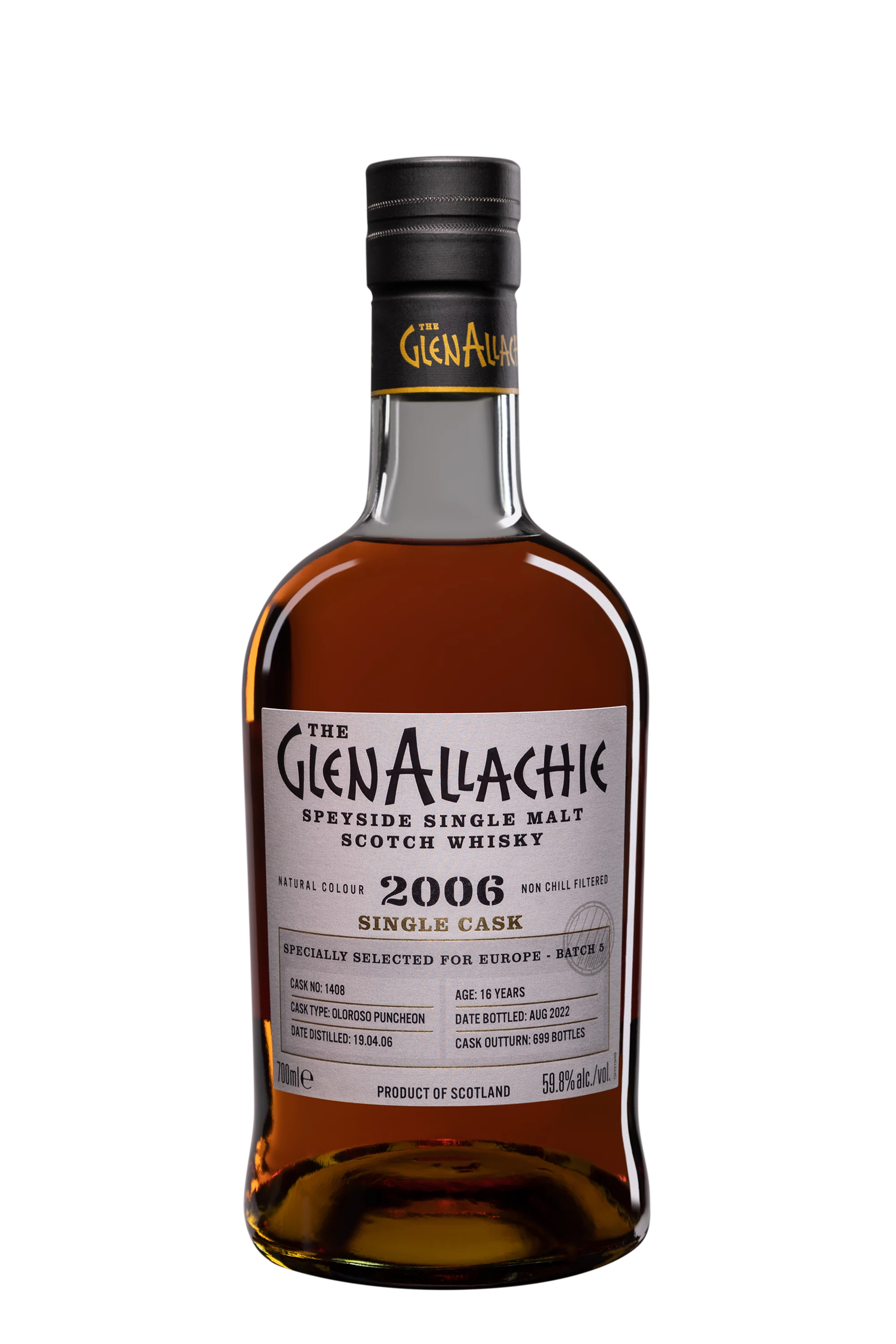 Glenallachie - Single Malt Scotch Whisky "16 ans - Oloroso Puncheon Single Cask #1408" 2006 59.8° Giftbox, 70cl
