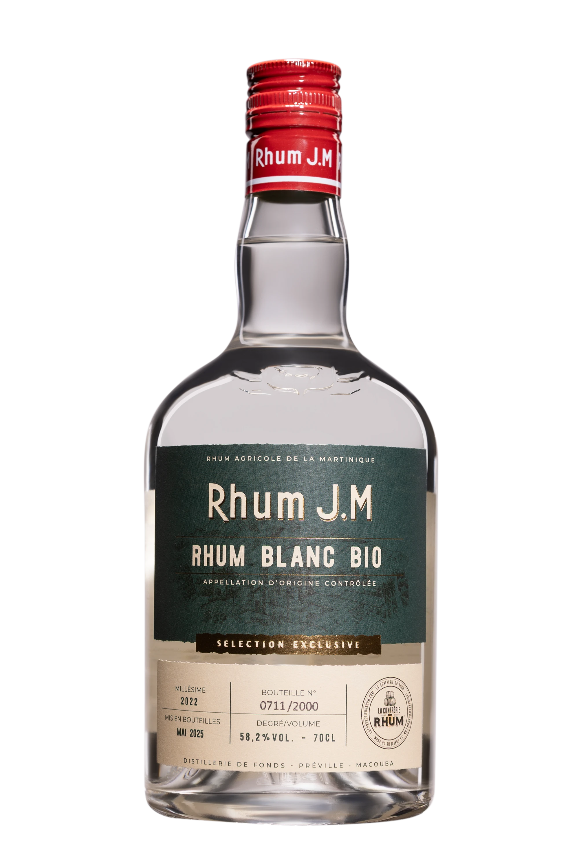 JM - Rhum Agricole de Martinique "La Confrérie du Rhum" Blanc 58.2°, 70cl