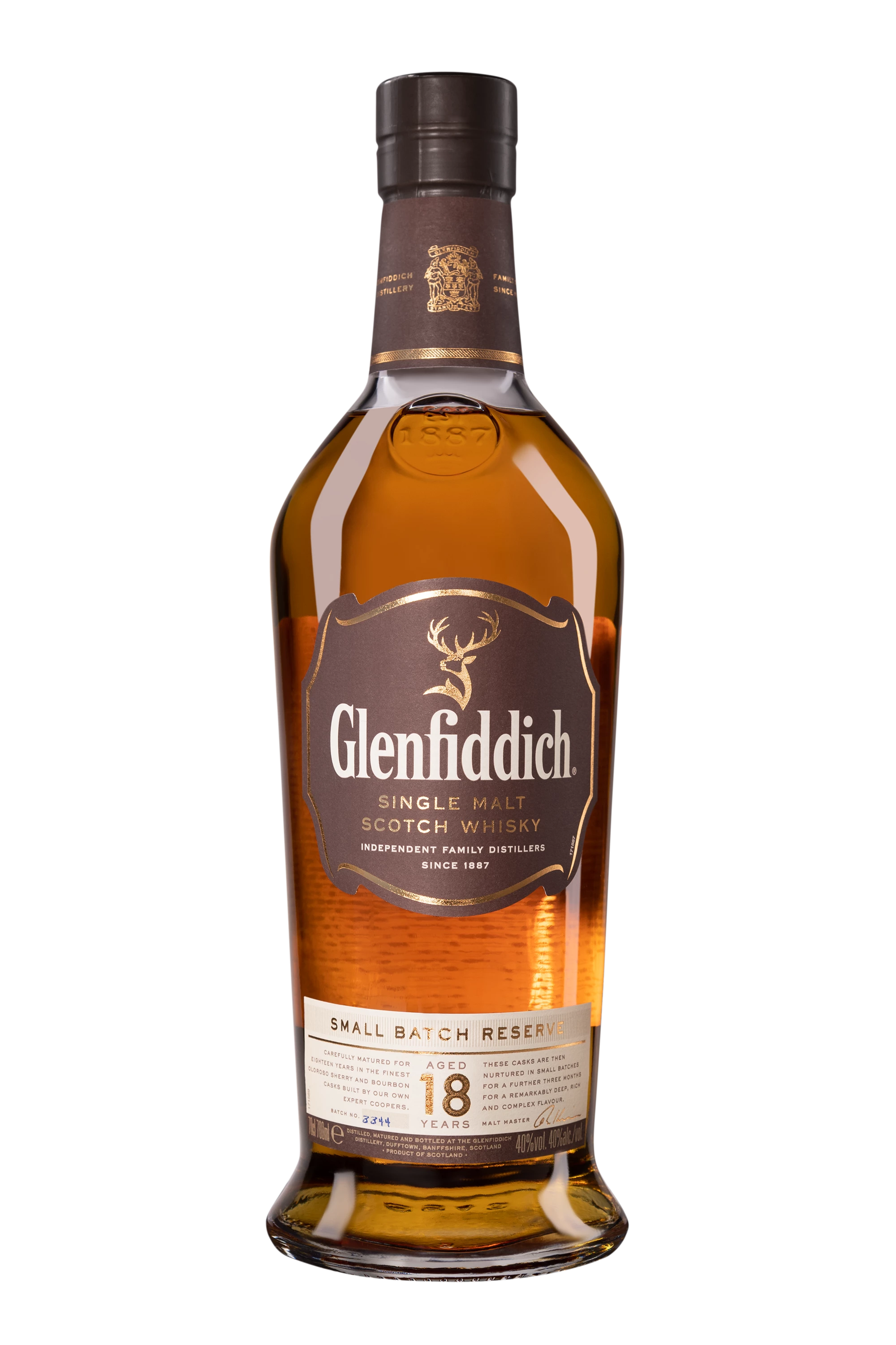 Glenfiddich - Single Malt Scotch Whisky "18 Ans - Small Batch Reserve" 40° Giftbox, 70cl