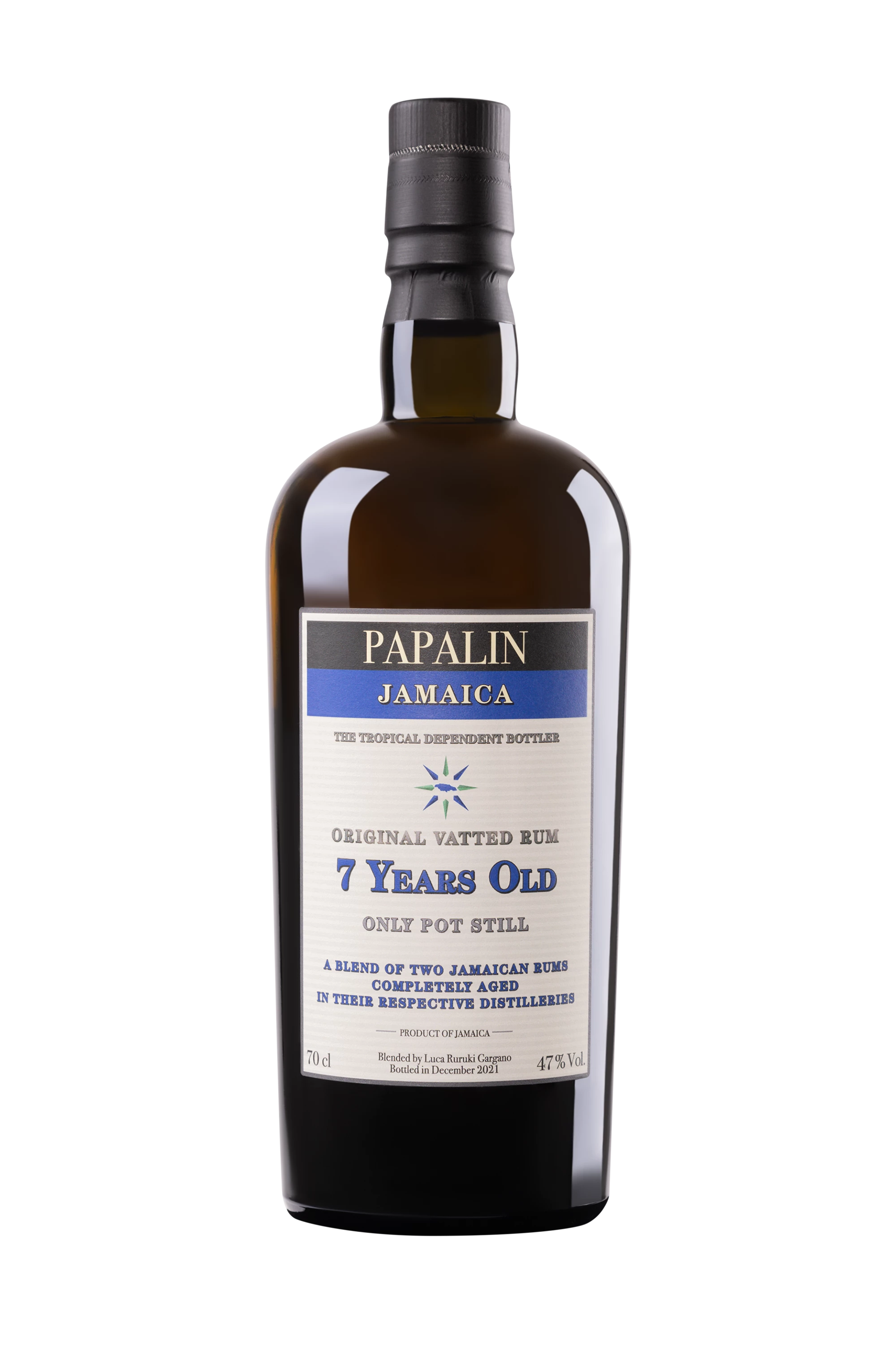 Vélier  - Molasses Jamaican Rhum "Papalin - 7 Ans" Brun 47° Giftbox, 70cl