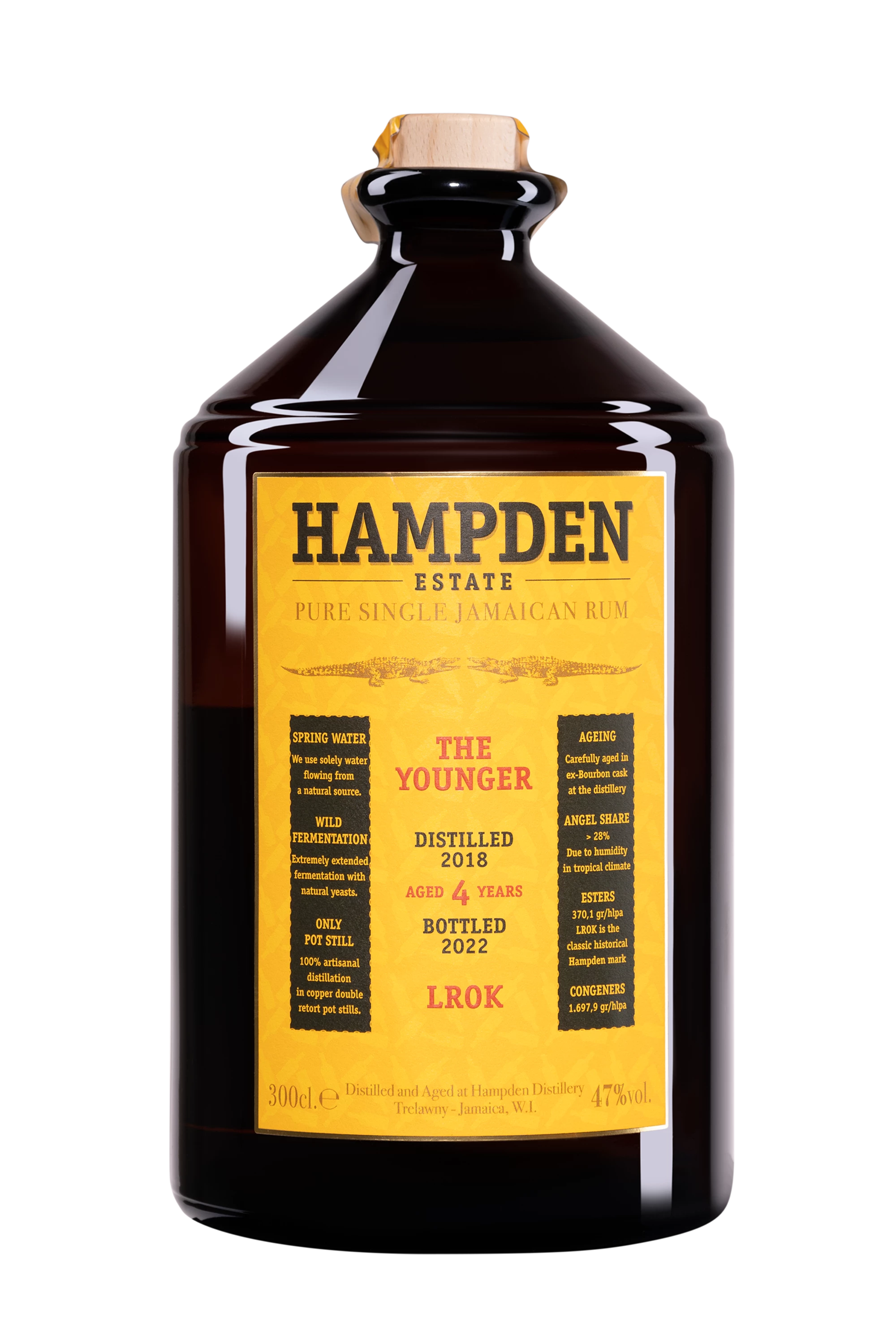 Hampden - Molasses Jamaican Rhum "4 Ans LROK - The Younger" Brun 2018 47° Giftbox, 300cl