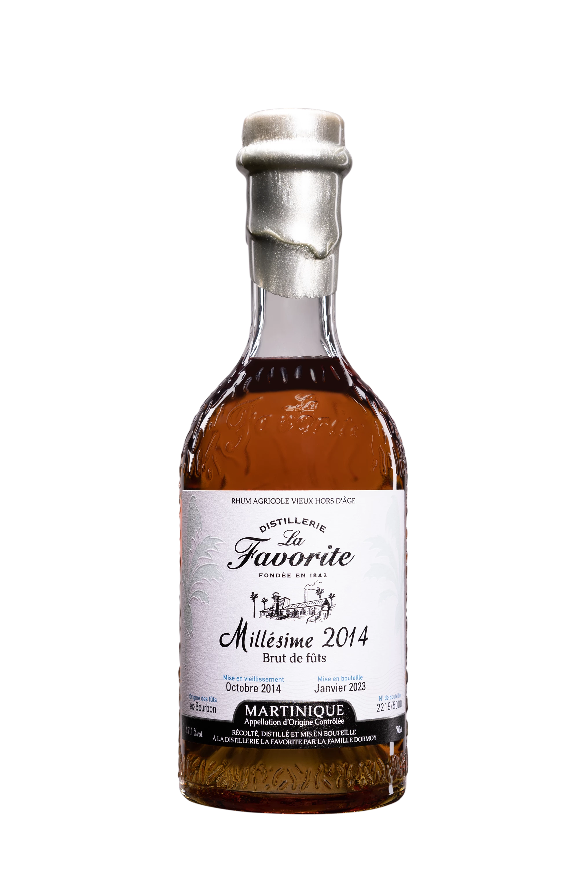 Habitation La Favorite - Rhum Vieux Agricole de Martinique "Millésime" Brun 2014 47.1°, 70cl