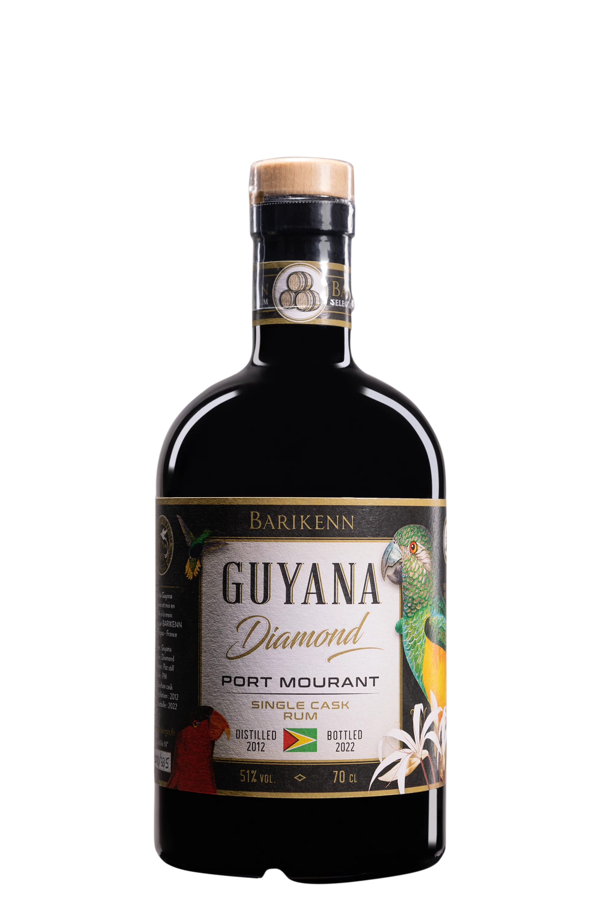 Barikenn - Molasses British Guyana Rhum "10 Ans Diamond - Port Mourant - Single Cask" Brun 2012 51°, 70cl