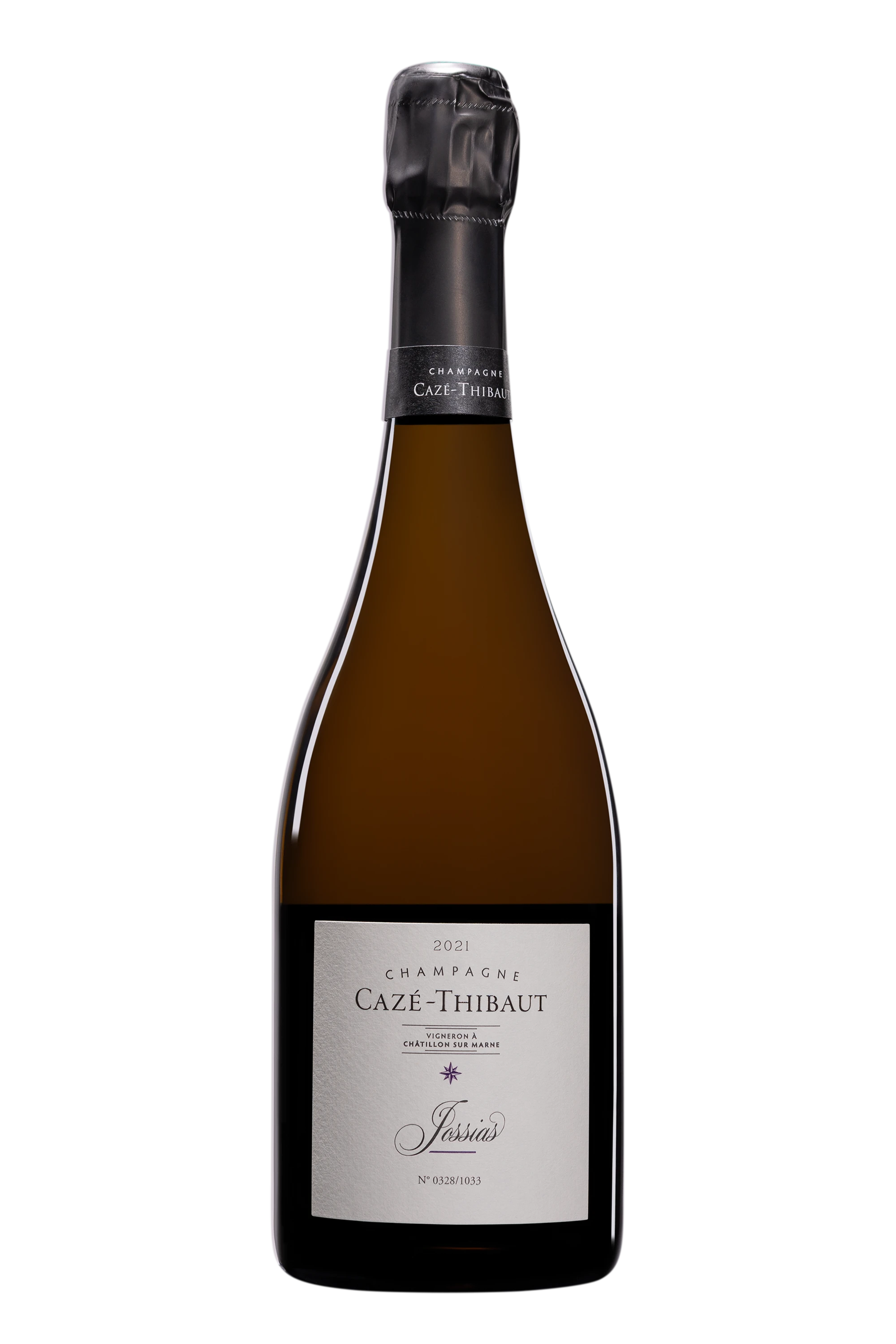 Domaine Cazé-Thibaut - Champagne Brut Nature Blanc de Noirs Millésimé "Jossias" Blanc 2021 Dégorgement 09 Mar. 2026 12.5°, 75cl