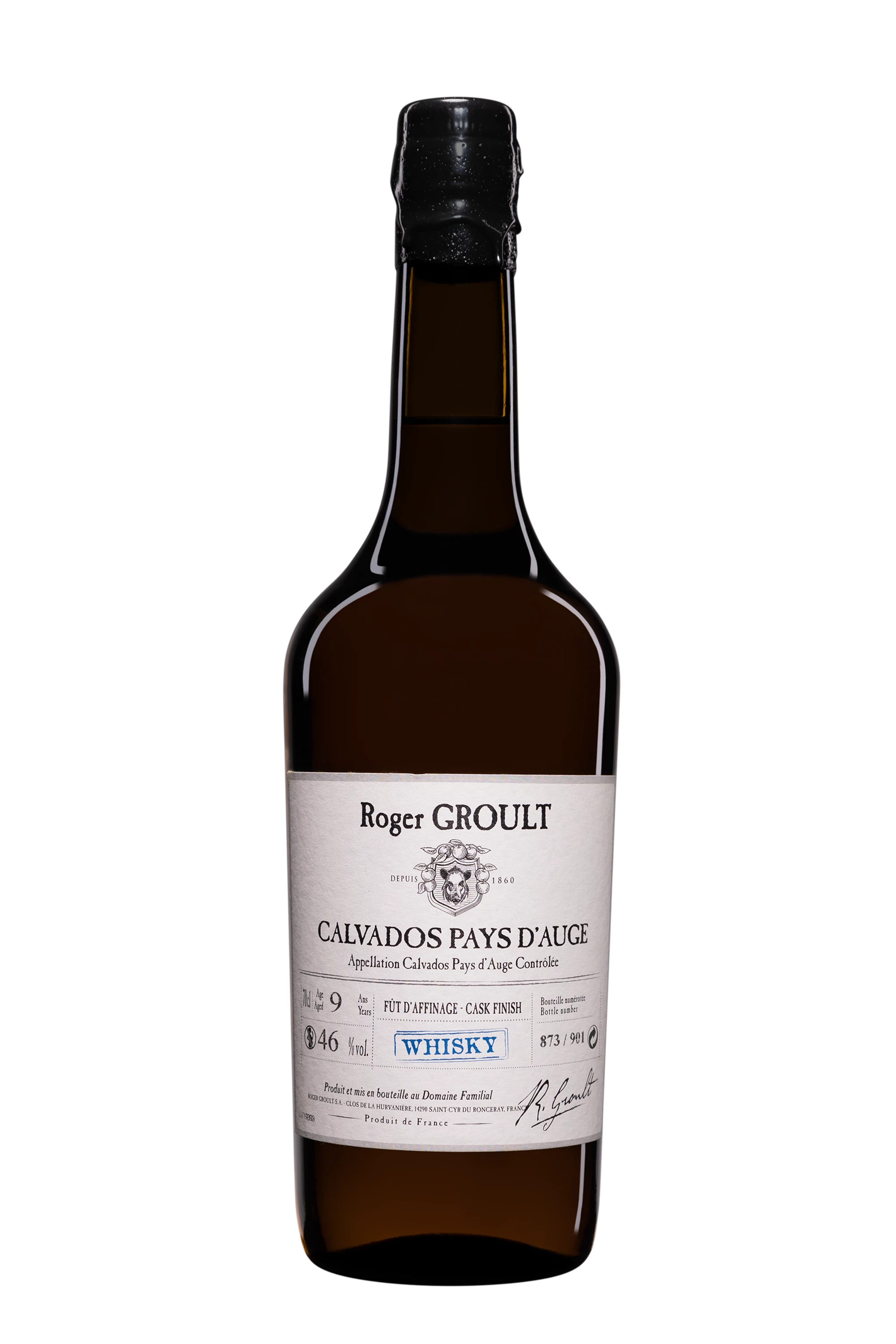 Roger Groult - Calvados du Pays d'Auge "9 Ans Fût d'Affinage - Whisky" 46°, 70cl