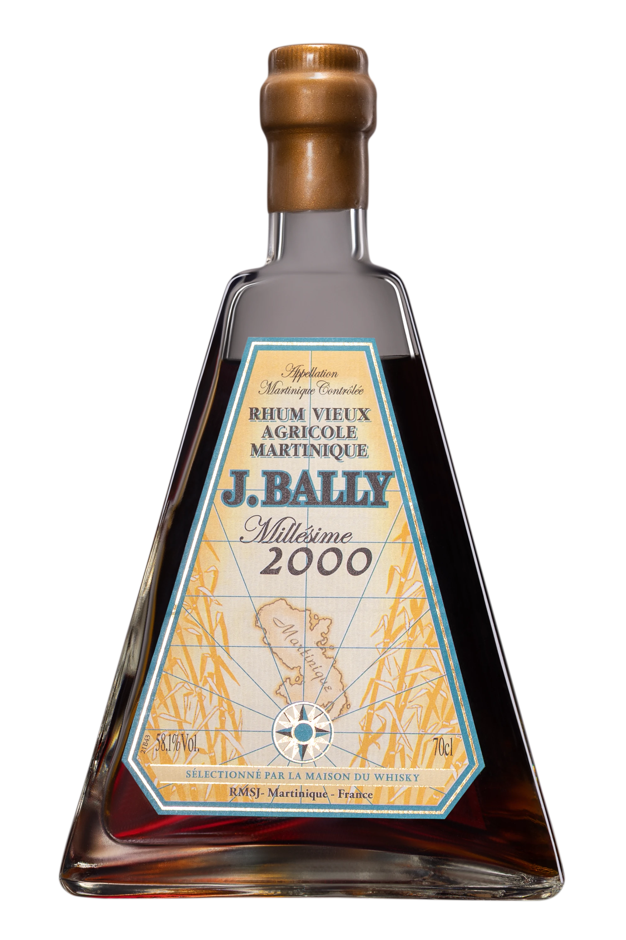 J. Bally - Rhum Vieux Agricole de Martinique "Brut de Fût" Brun 2000 58.1° Giftbox, 70cl