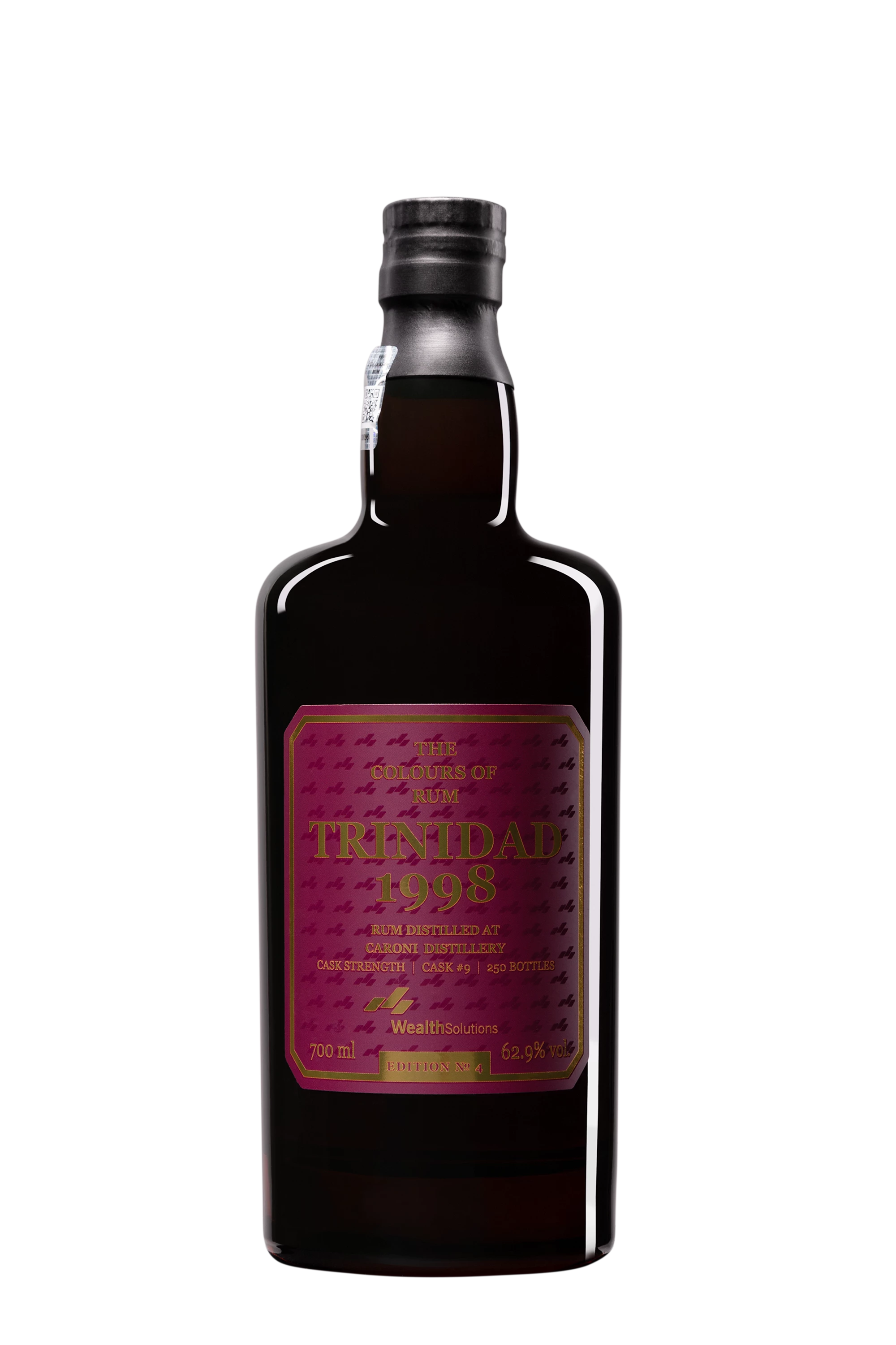 The Colours of Rum - Molasses Trinidadian Rhum "24 Ans Caroni - Single Cask - N°4" Brun 1998 62.9° Giftbox, 70cl