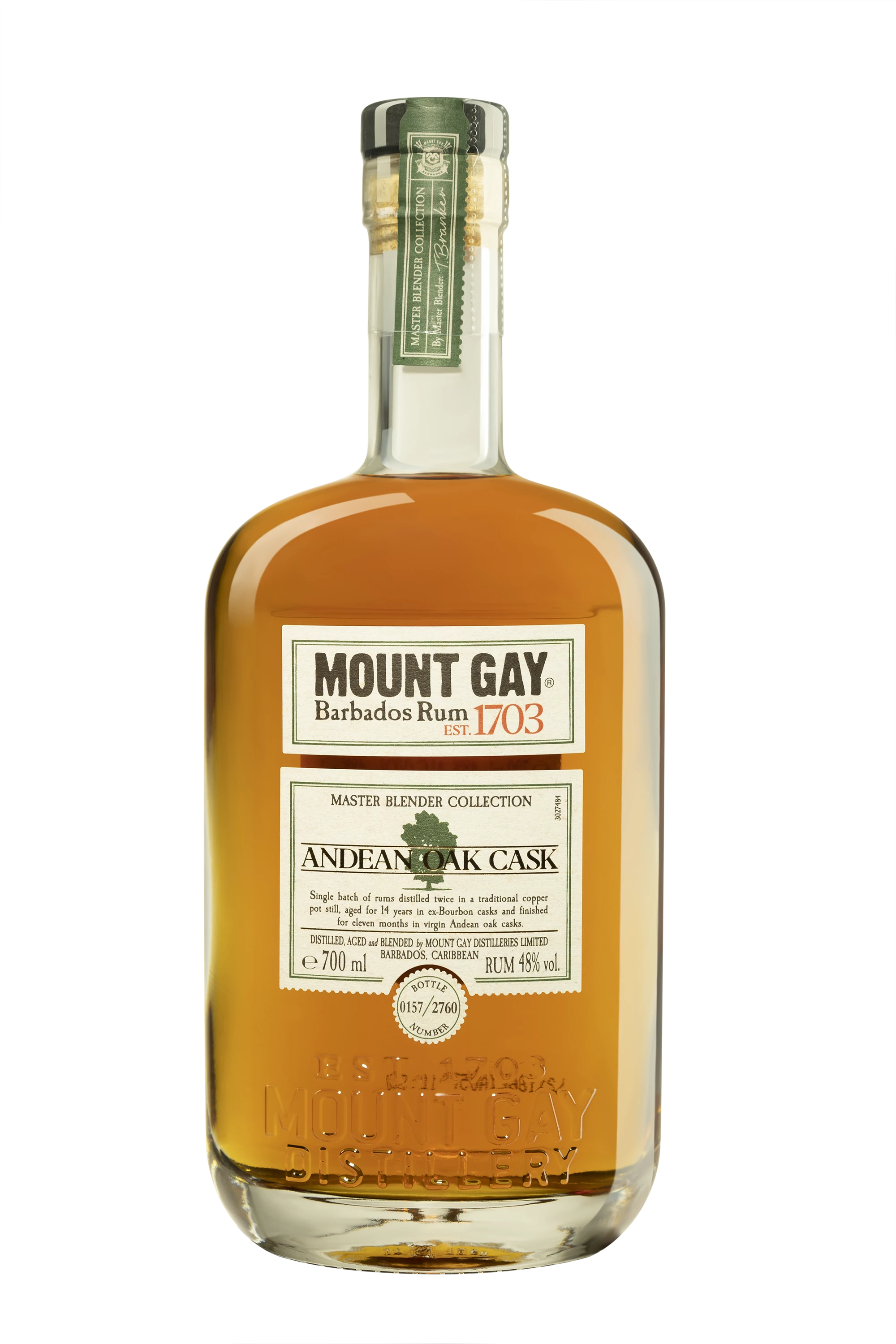 Mount Gay - Molasses Barbados Rhum "Andean Oak Cask" Brun 48° Giftbox, 70cl
