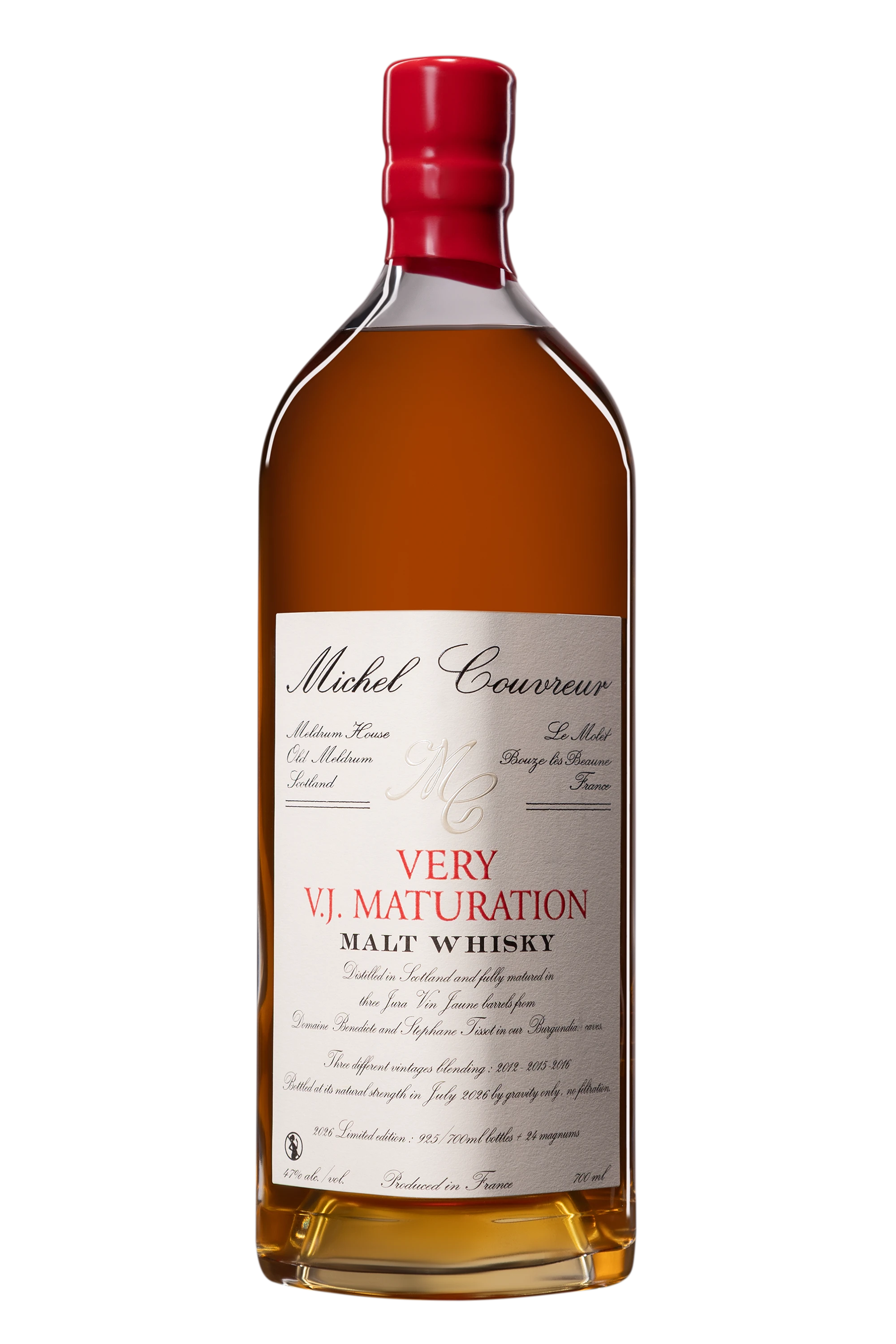 Michel Couvreur - Single Malt Whisky "10 Ans VJ Maturation" Brun 2012,2015,2016 47° Giftbox, 70cl