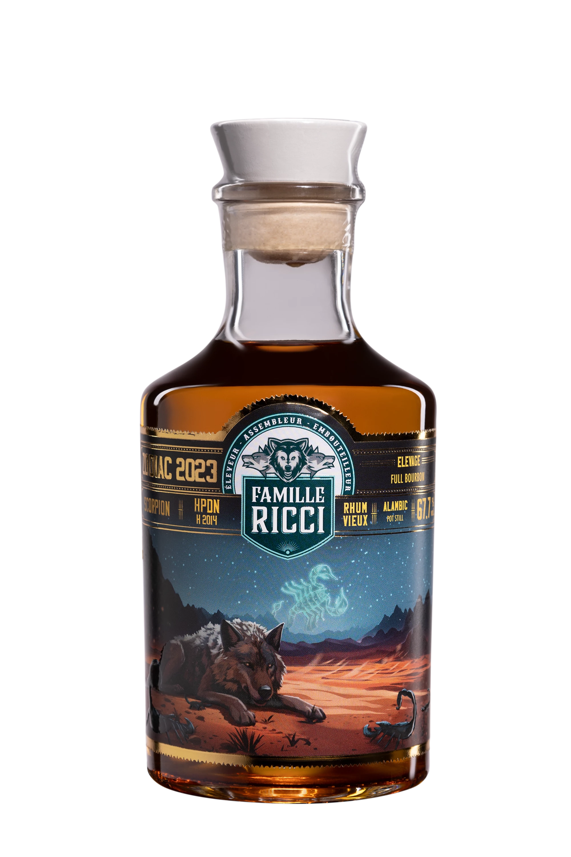 Famille Ricci - Molasses Jamaican Rhum "Zodiac 2023 - Scorpion" Brun 2014 67.7° Giftbox, 50cl