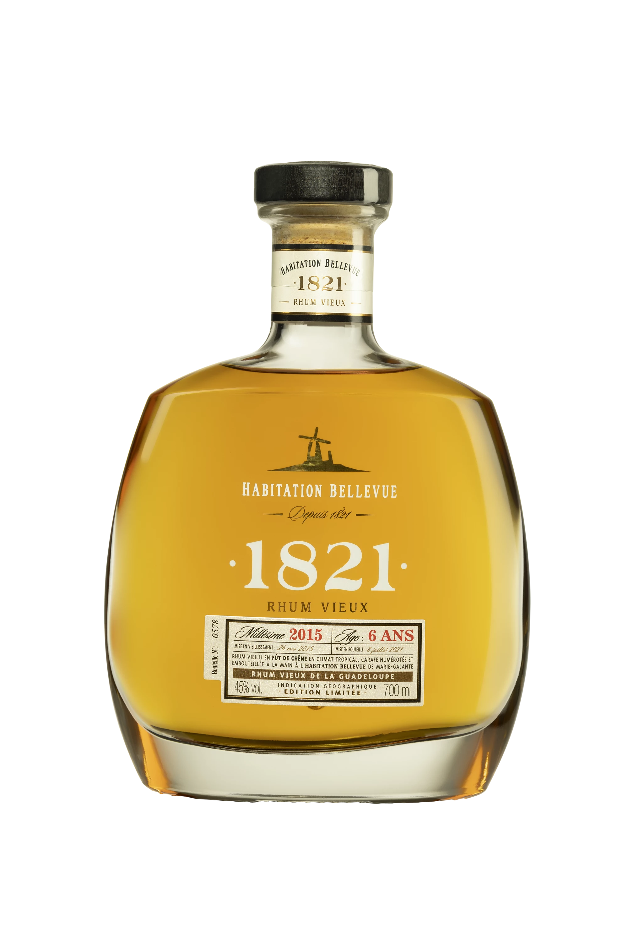 Habitation Bellevue - Rhum Vieux Agricole de Guadeloupe "6 Ans" Brun 2015 45° Giftbox, 70cl