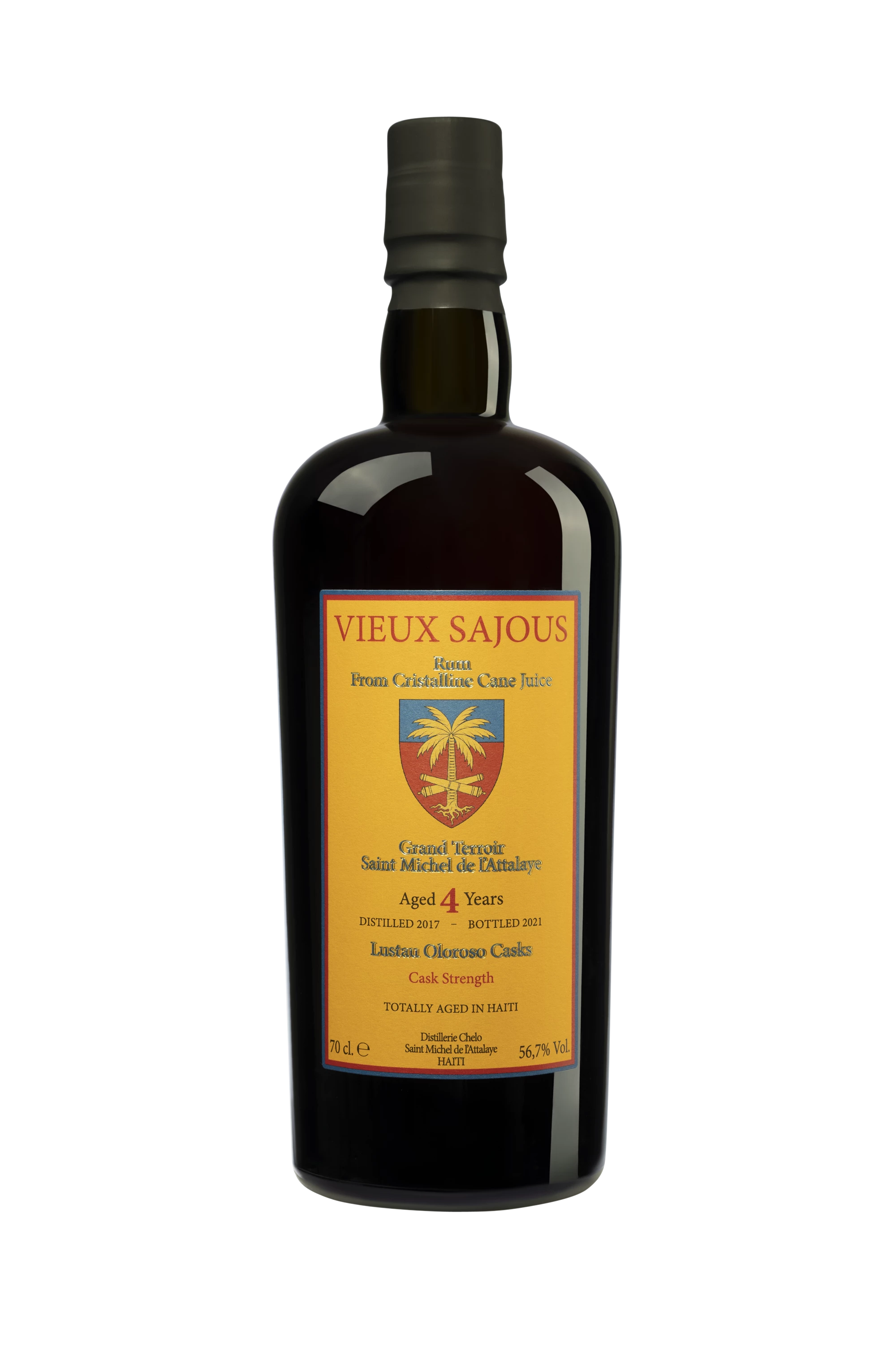 Spirit of Haiti - Clairin Pur Cane Juice Haïtian Rhum "4 Ans Vieux Sajous - Lustau Oloroso Casks" Brun 56.7° Giftbox, 70cl