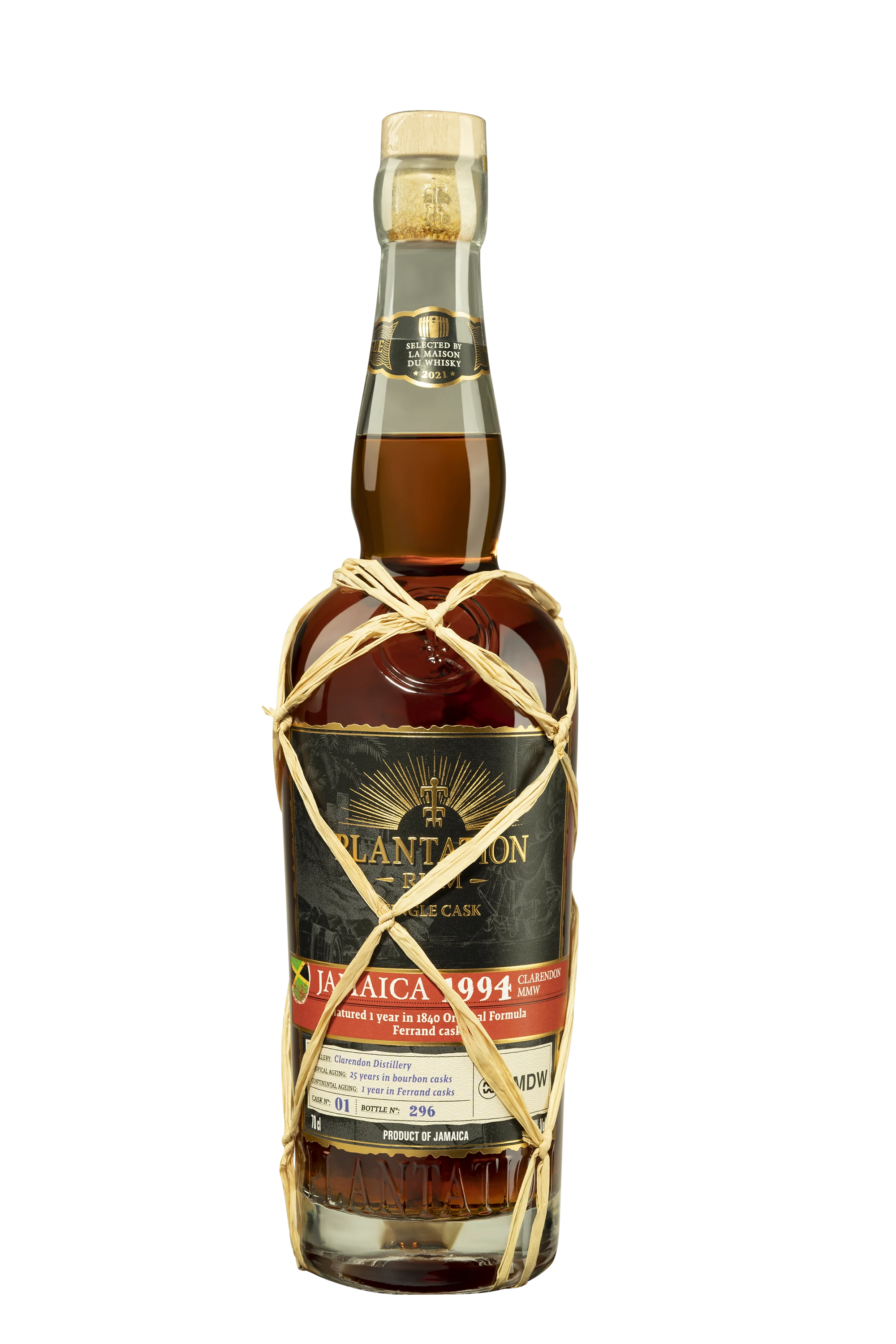 Plantation - Molasses Jamaican Rhum "27 Ans Clarendon - Single Cask Collection: Jamaica MMW" Brun 1994 65.4° Giftbox, 70cl