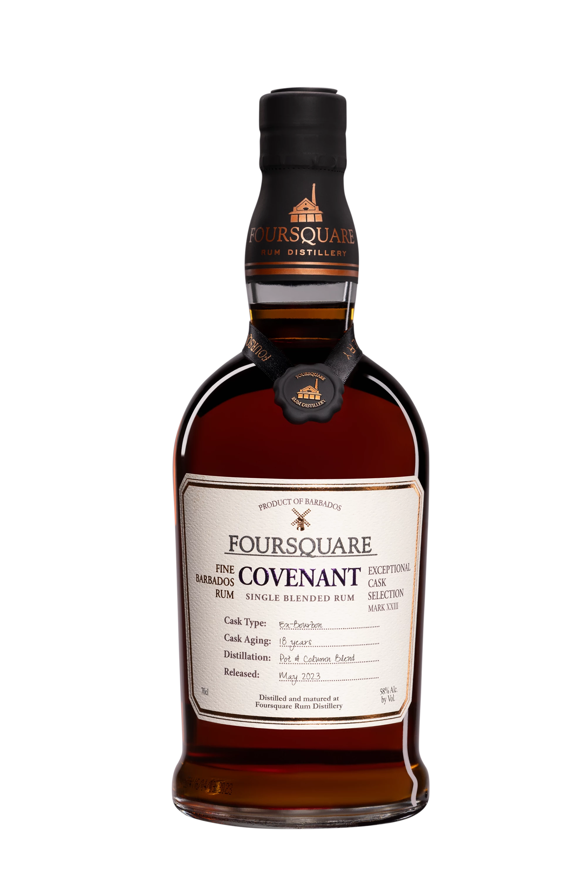 Foursquare - Molasses Barbados Rhum "18 Ans Covenant" Brun 58°, 70cl