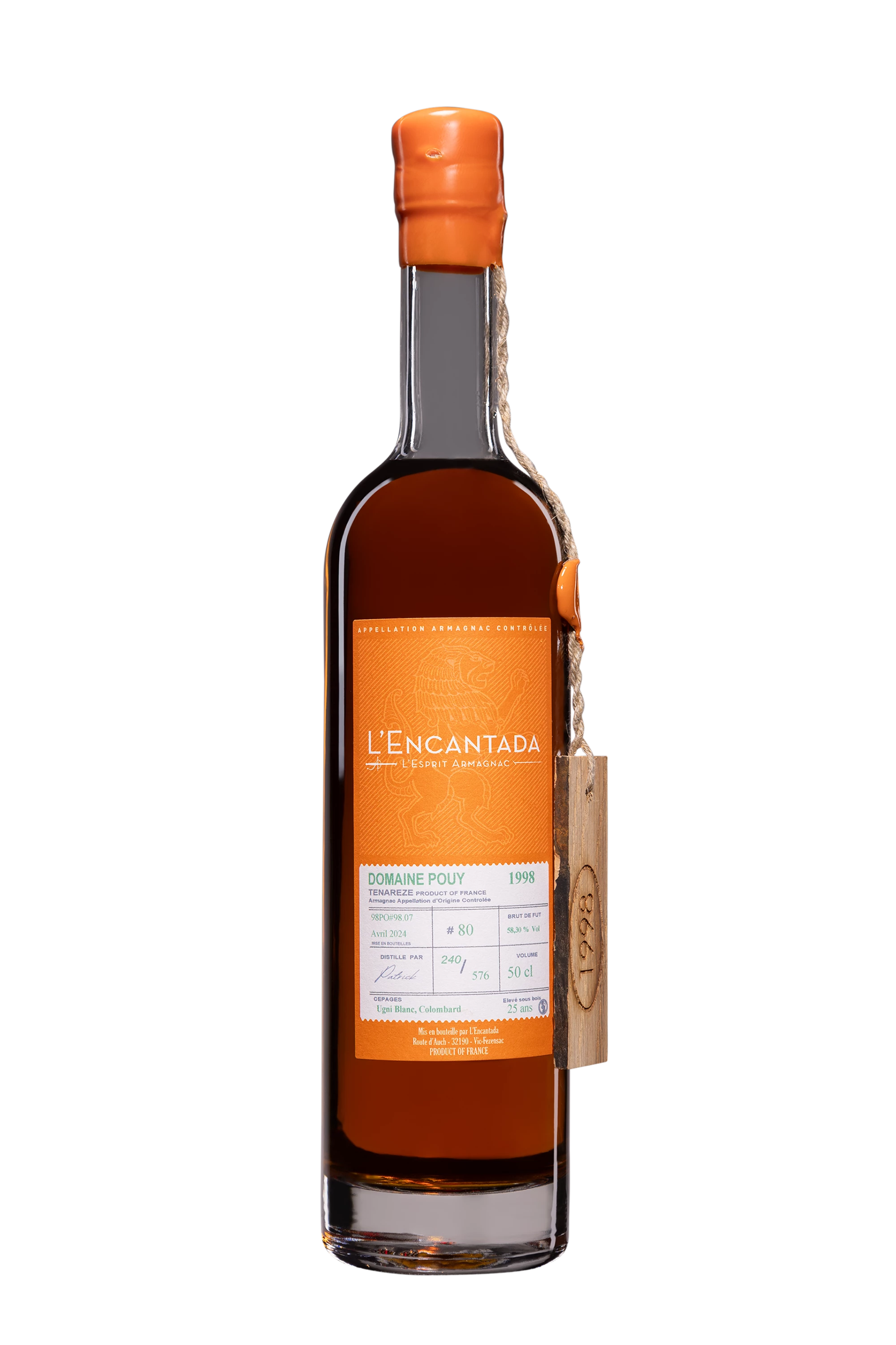 L'Encantada - Armagnac-Ténazères "Domaine Pouy - Fût #80" 1998 58.3° Giftbox, 50cl