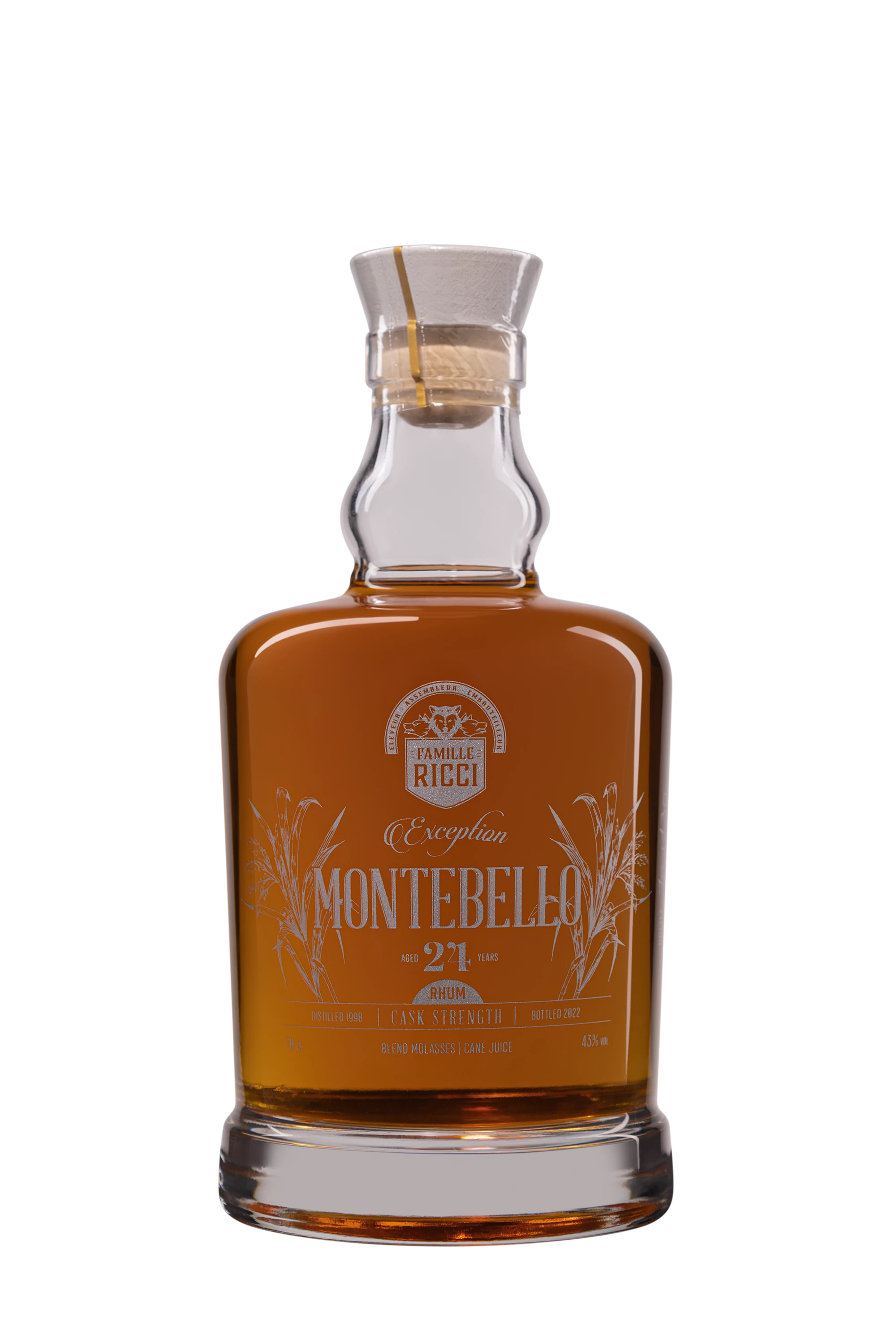 Famille Ricci - Rhum Vieux de Guadeloupe "24 Ans Montebello" Brun 1998 43° Giftbox, 70cl