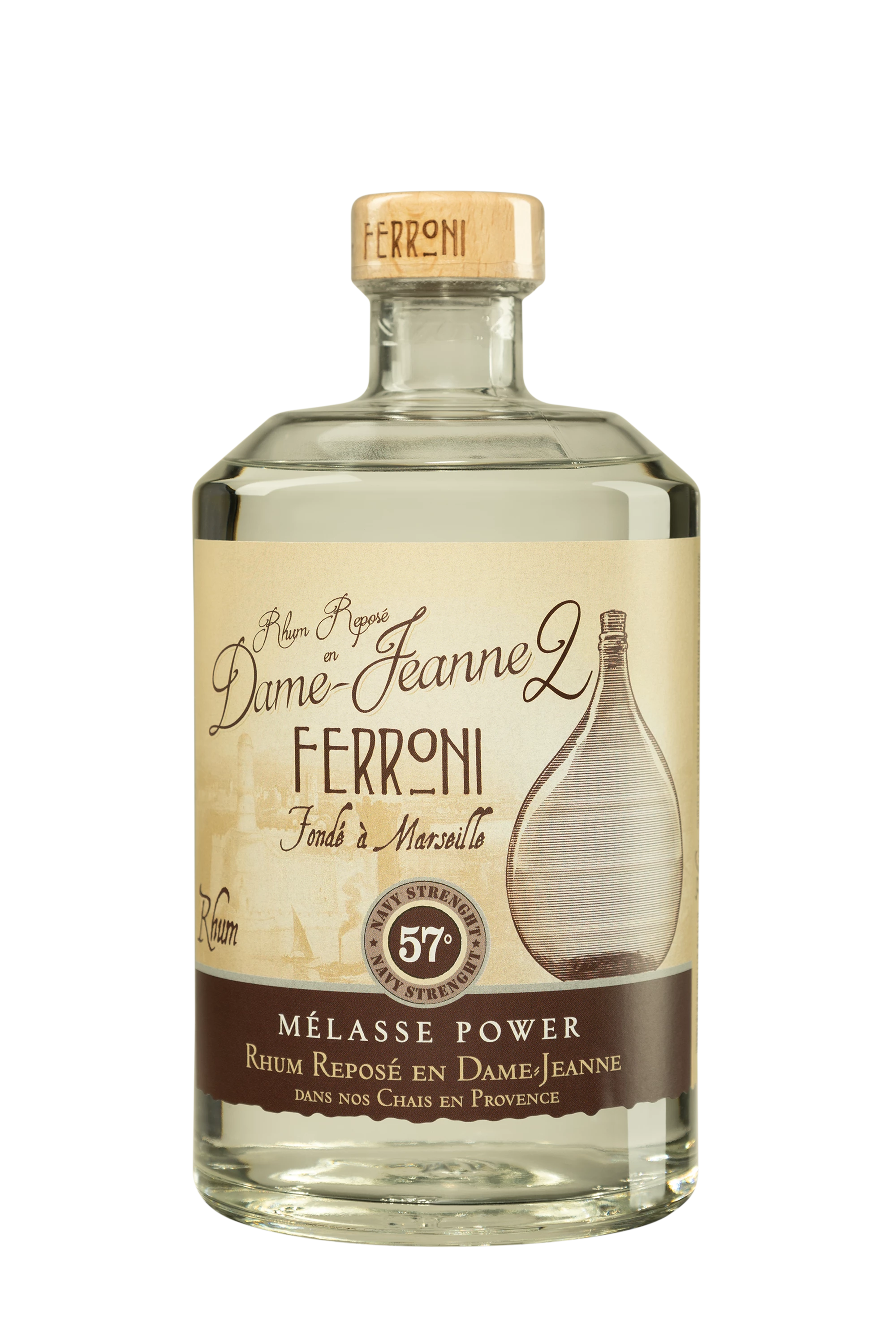 Ferroni - Molasses Rhum "La Dame de Jeanne 2 - Mélasse Power" Blanc 57°, 70cl