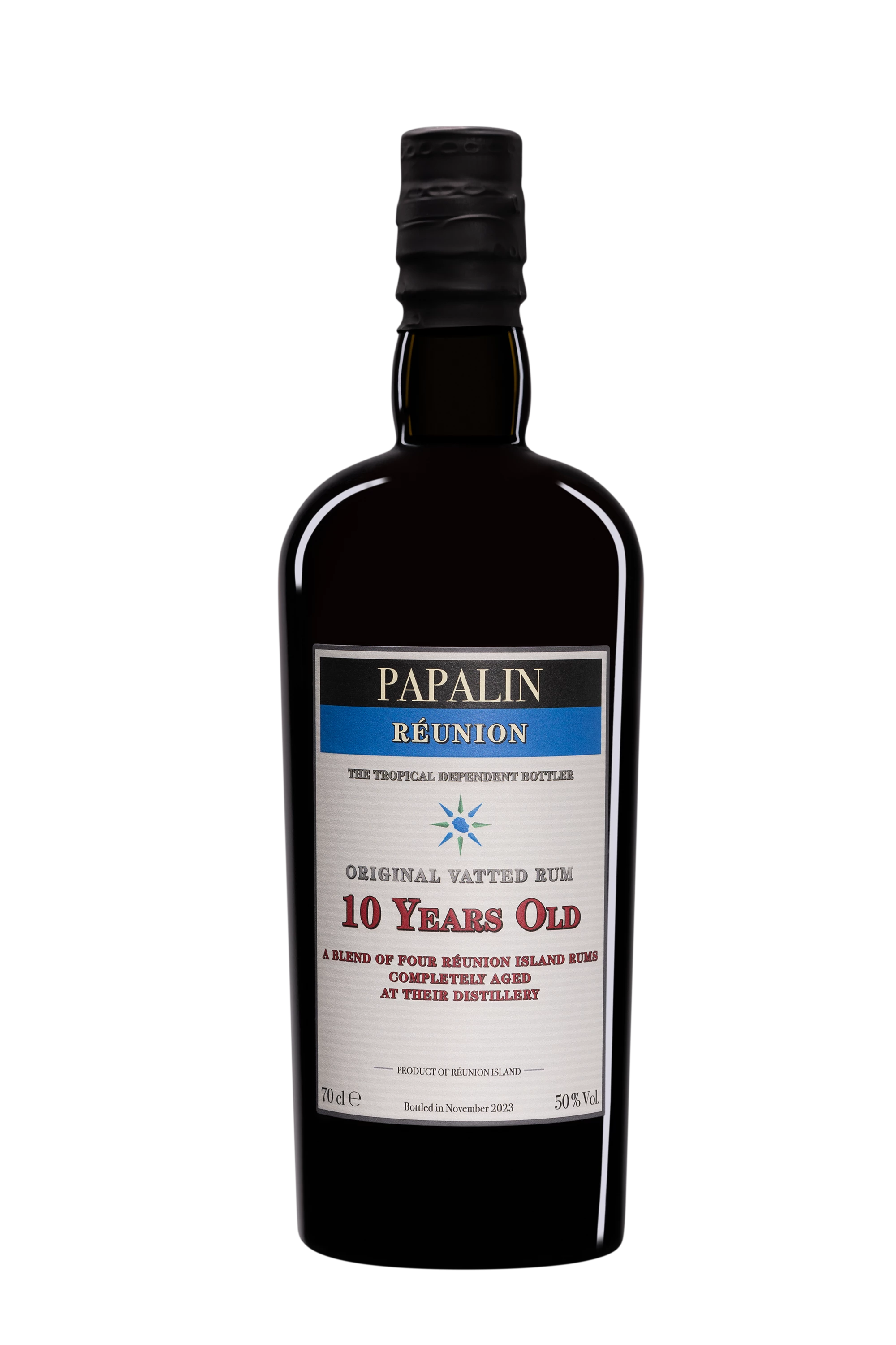 Vélier  - Rhum Vieux de Mélasse de la Réunion "Papalin - 10 Ans" Brun 50° Giftbox, 70cl
