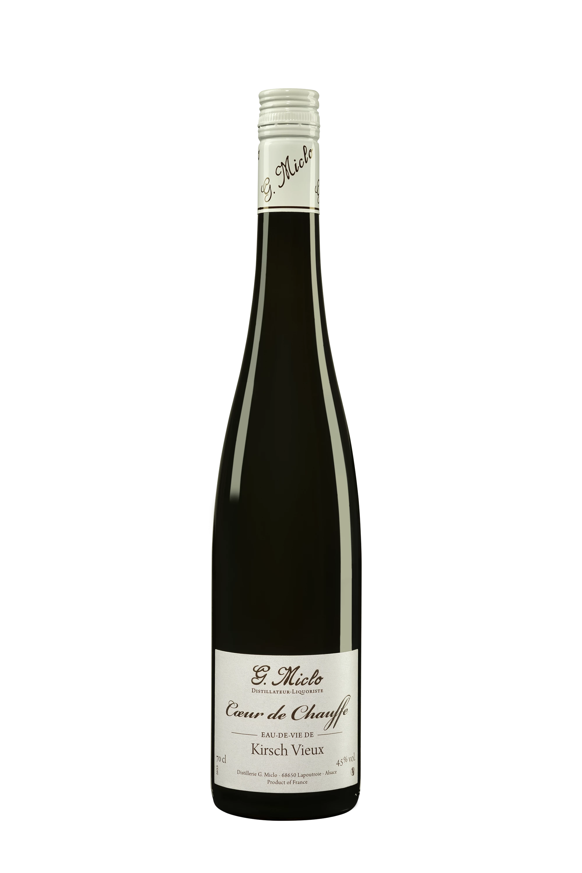 Distillerie Gilbert Miclo - Eau de Vie d'Alsace "Kirsch Vieux - Coeur de Chauffe" 45° Giftbox, 70cl