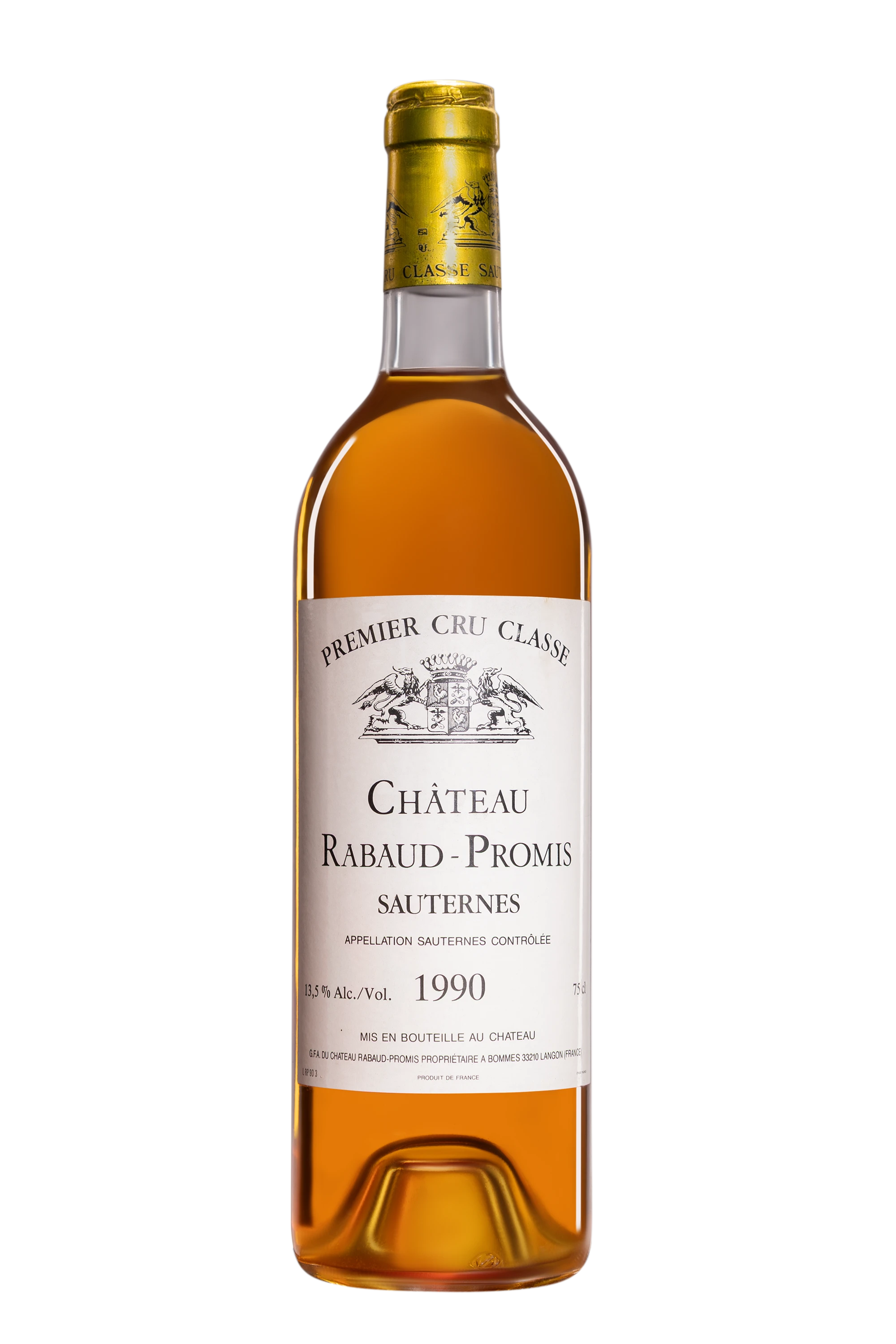 Chateau Rabaud-Promis - Sauternes 1er Cru Classé "Premier Vin de Chateau Rabaud-Promis" Blanc 1990 13.5°, 75cl