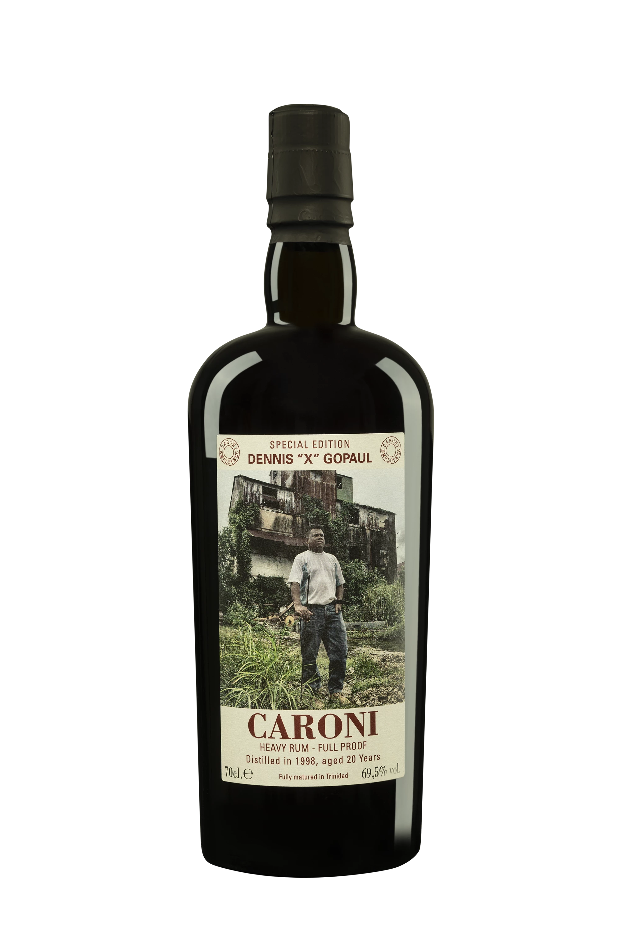 Vélier - Molasses Trinidadian Rhum "20 Ans Caroni - Dennis X Gopaul Employees 1st Release" Brun 1998 69.50° Giftbox, 70cl