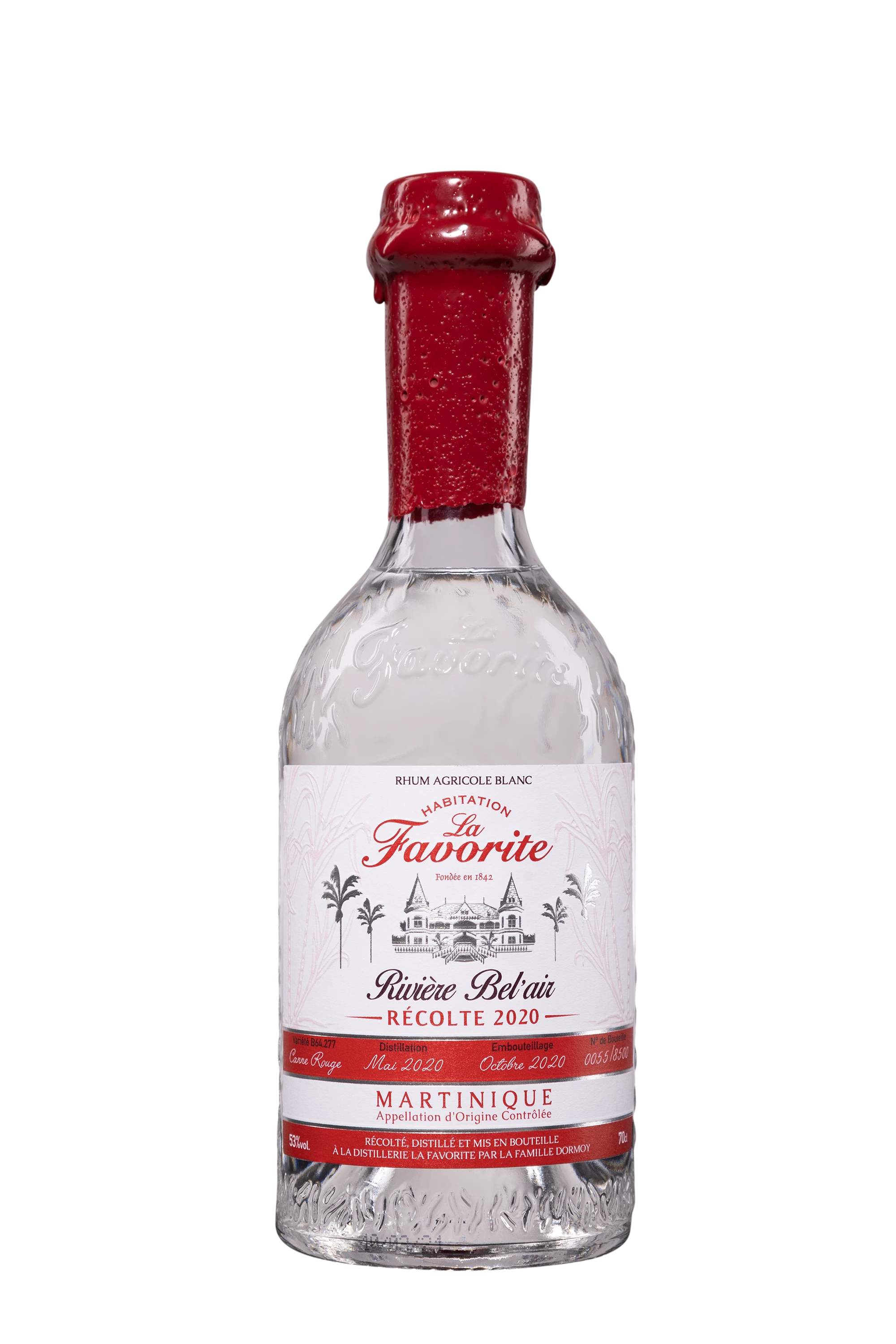 Habitation La Favorite - Rhum Agricole de Martinique "Rivière Bel'Air - Récole 2020" Blanc 53°, 70cl