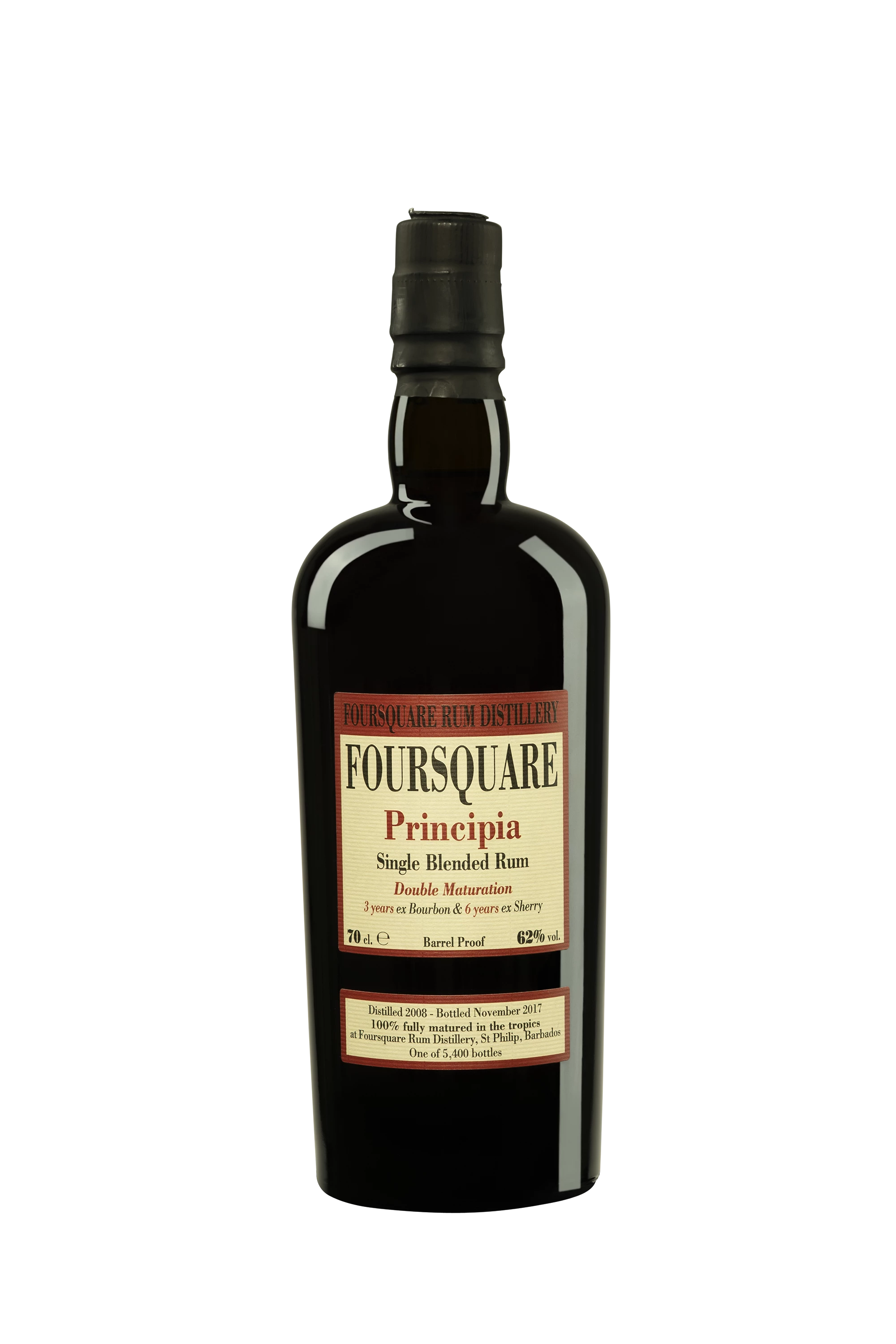 Vélier - Molasses Barbados Rhum "9 Ans Foursquare - Principia" Brun 2008 62° Giftbox, 70cl