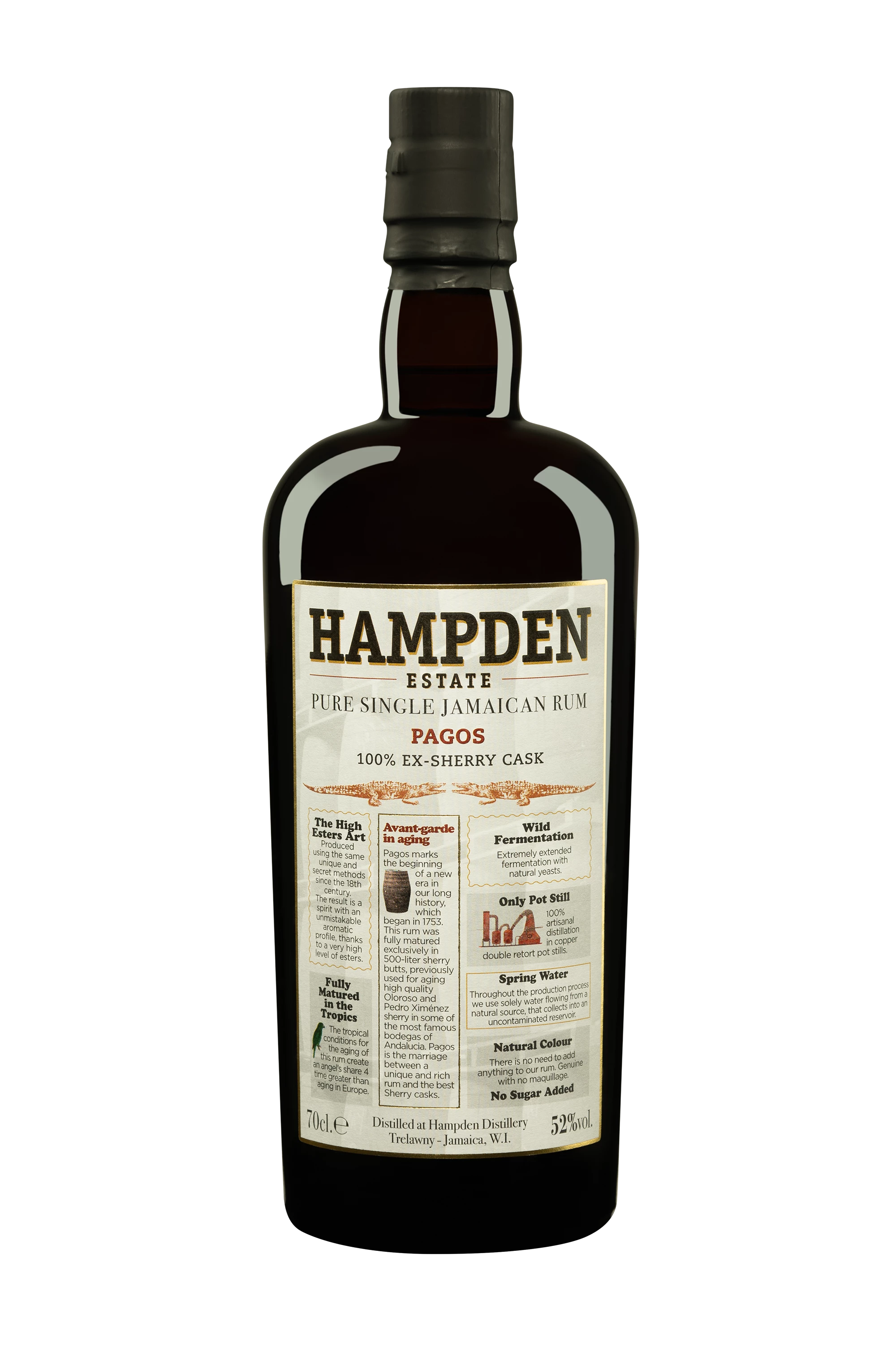 Hampden - Molasses Jamaican Rhum "Pagos - 100% Ex-Sherry Cask" Brun 52° Giftbox, 70cl