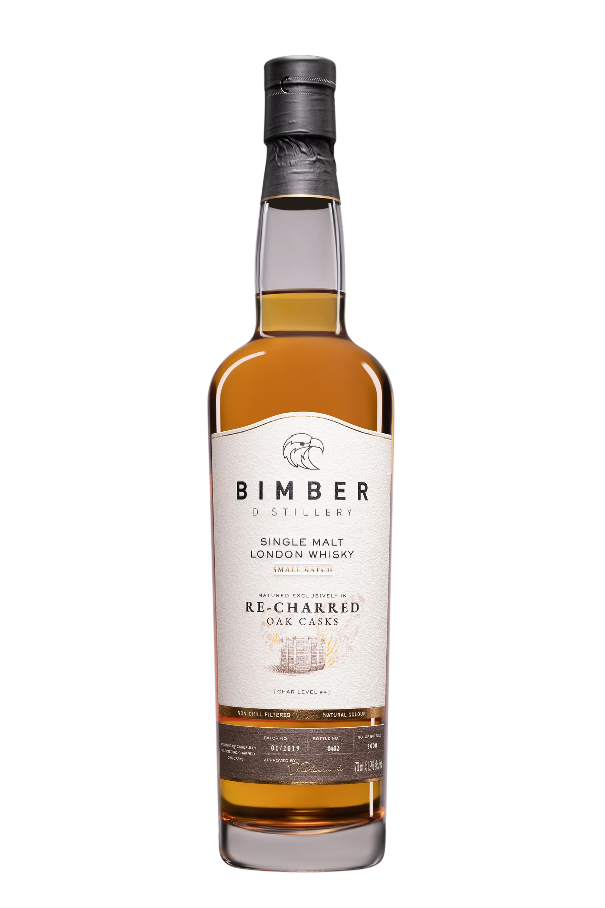 Bimber - Single Malt London Whisky "3 Ans Re-charred Oak Casks - Char Level #4 - Small Batch No 1" 51.9° Giftbox, 70cl