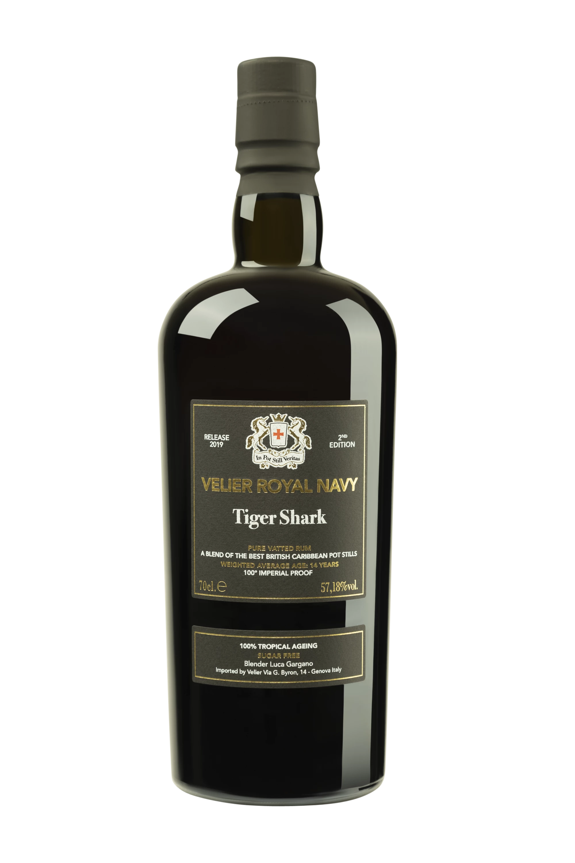 Vélier - Molasses Rhum "Vélier Royal Navy - Tigershark" Brun 57.18° Giftbox, 70cl