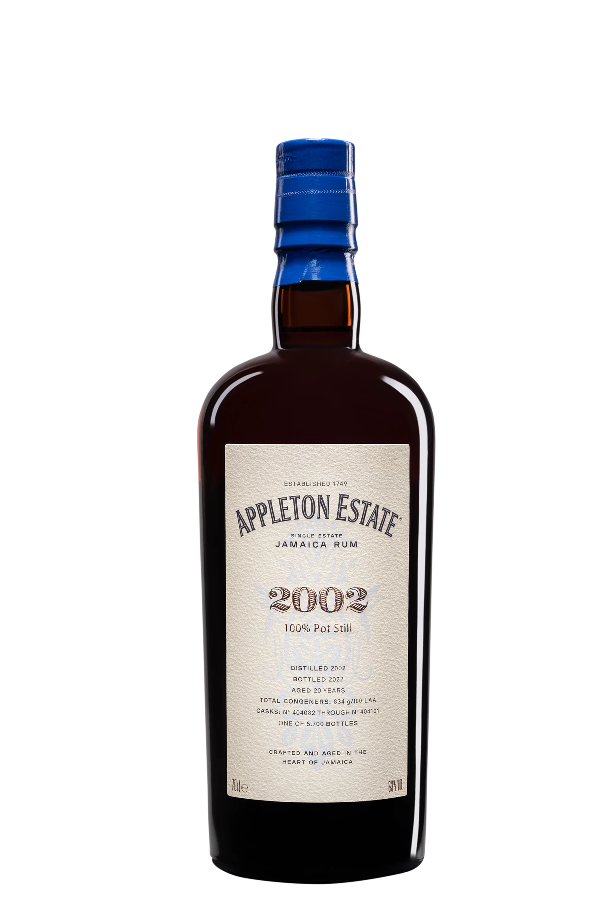 Appleton - Molasses Jamaican Rhum "20 Ans - Vélier Hearts Collection" Brun 2002 63° Giftbox, 70cl