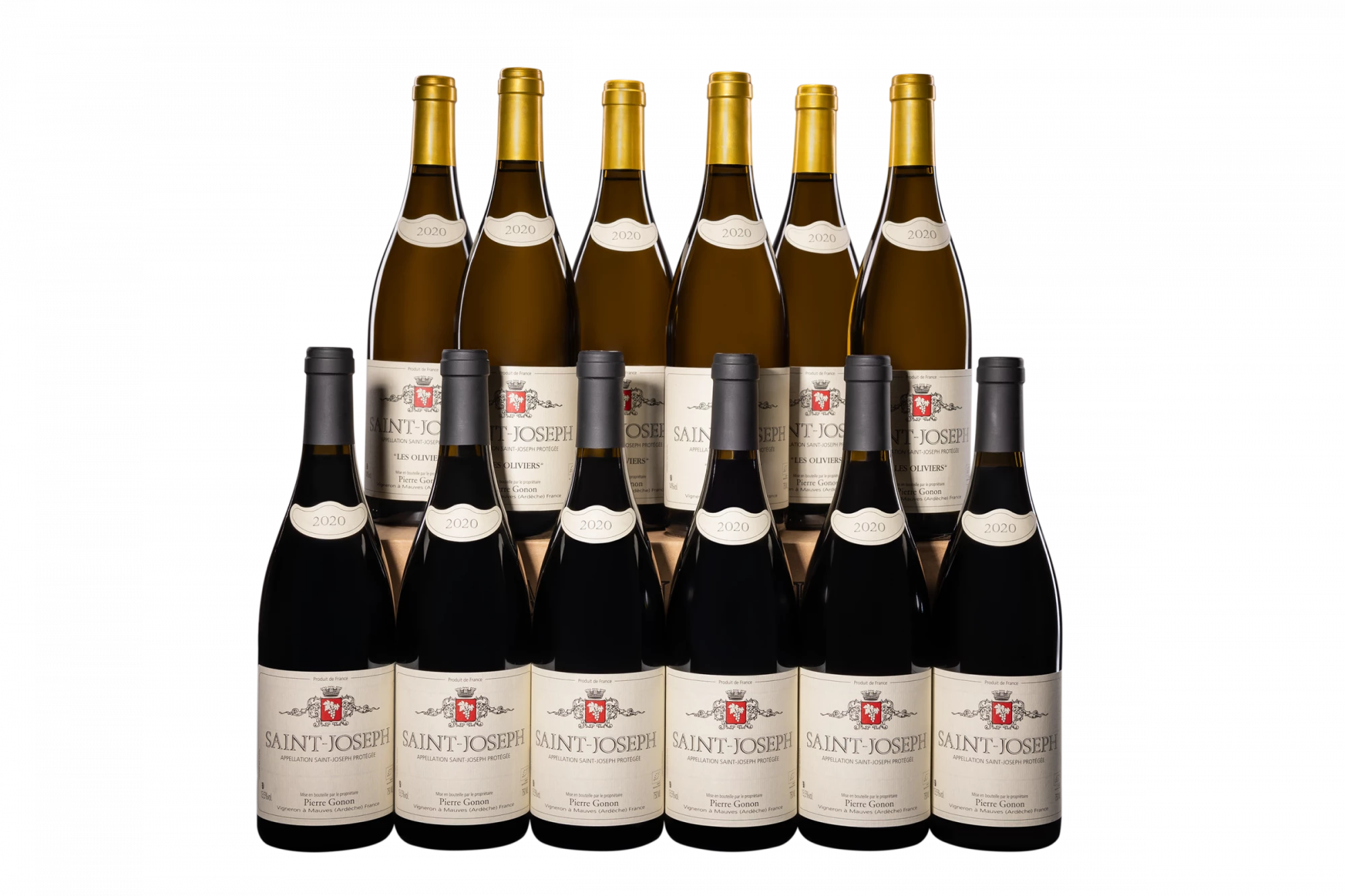 Domaine Pierre Gonon - Caisse Assortiment "6 x Saint-Joseph Les Oliviers Blanc - 6 x Saint-Joseph Rouge" 2020, 900cl