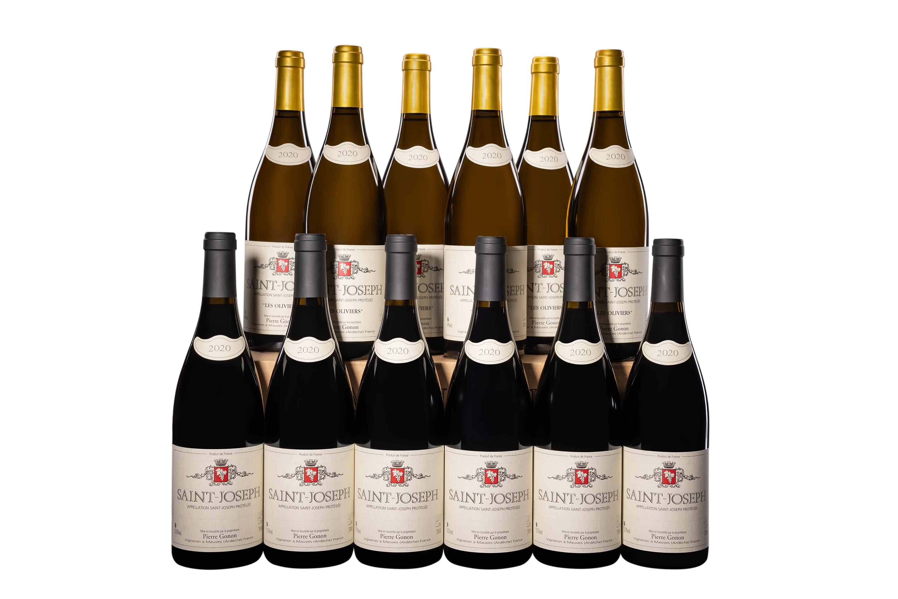 Domaine Pierre Gonon - Caisse Assortiment "6 x Saint-Joseph Les Oliviers Blanc - 6 x Saint-Joseph Rouge" 2020 13.75°, 900cl