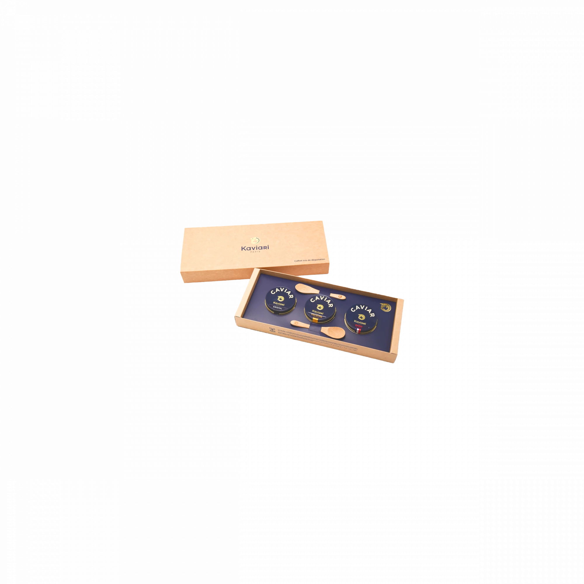 Kaviari - Caviar "Coffret trio de dégustation : 1 x Baeri - 1 x Osciètre - 1 x Kristal - 3 x 20g", 60gr