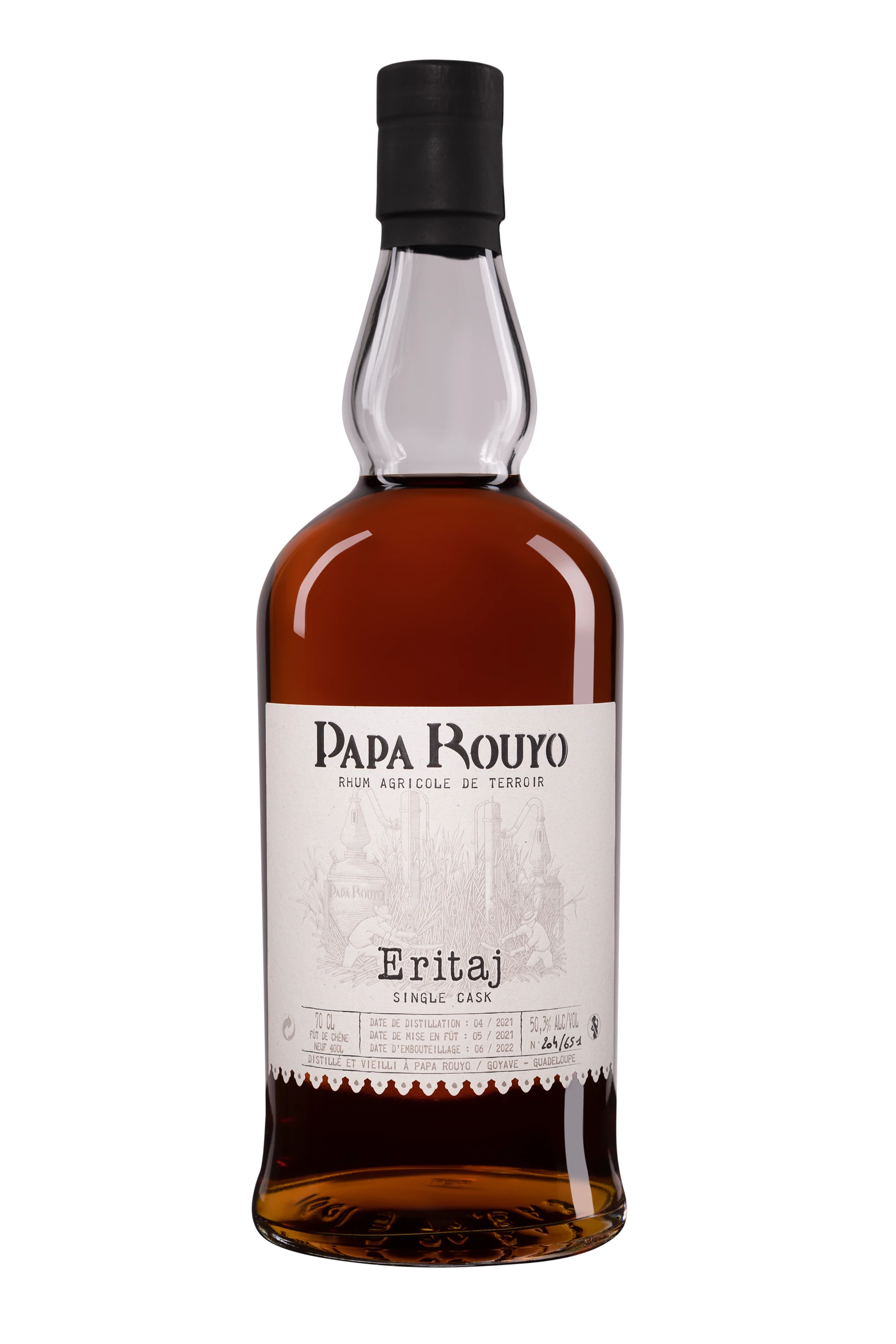 Papa Rouyo - Rhum Agricole de Guadeloupe "Eritaj - Single Cask" Brun 50.3° Giftbox, 70cl