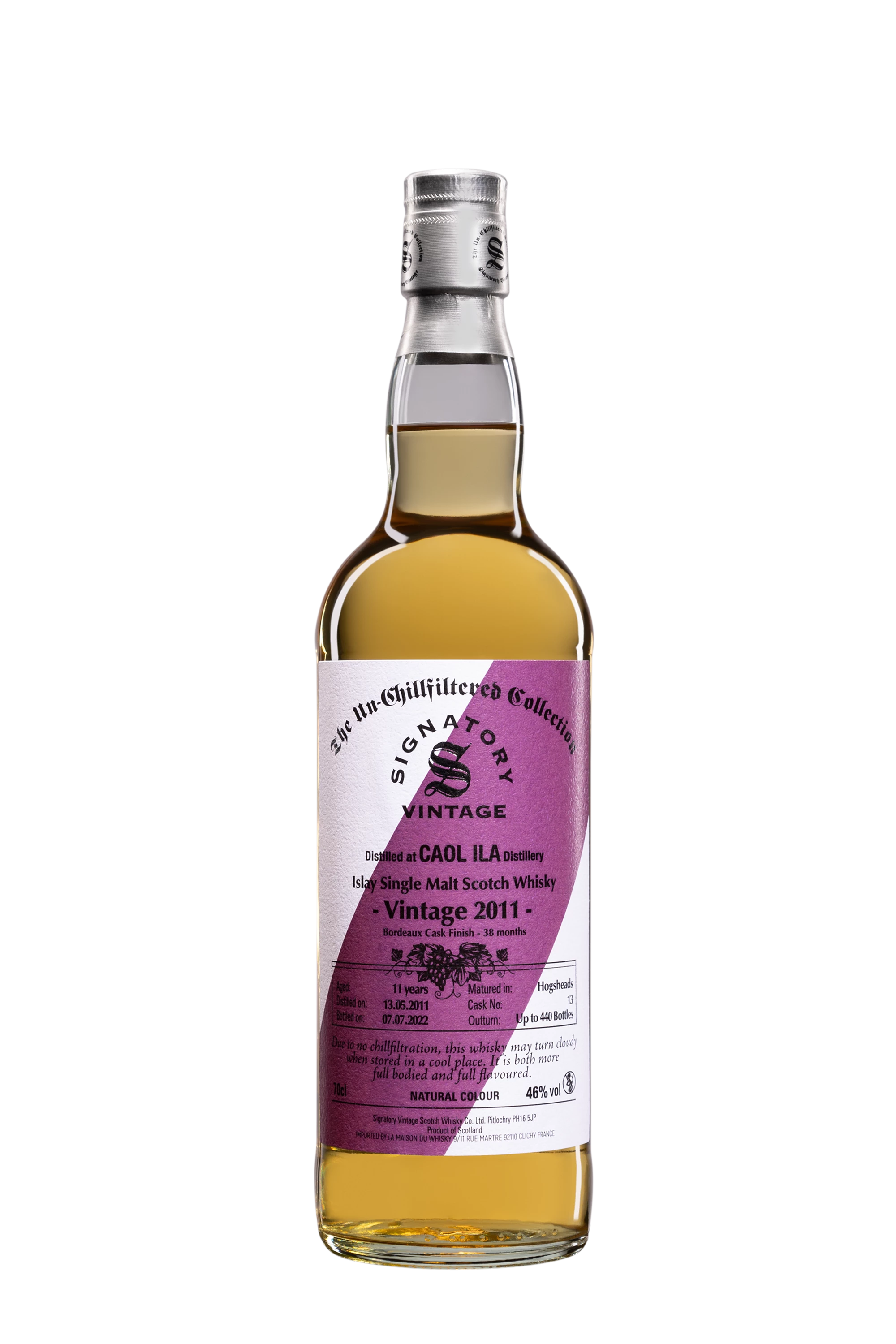 Signatory Vintage - Single Malt Scotch Whisky "11 Ans Caol Ila - Bordeaux Finish" 2011 46° Giftbox, 70cl