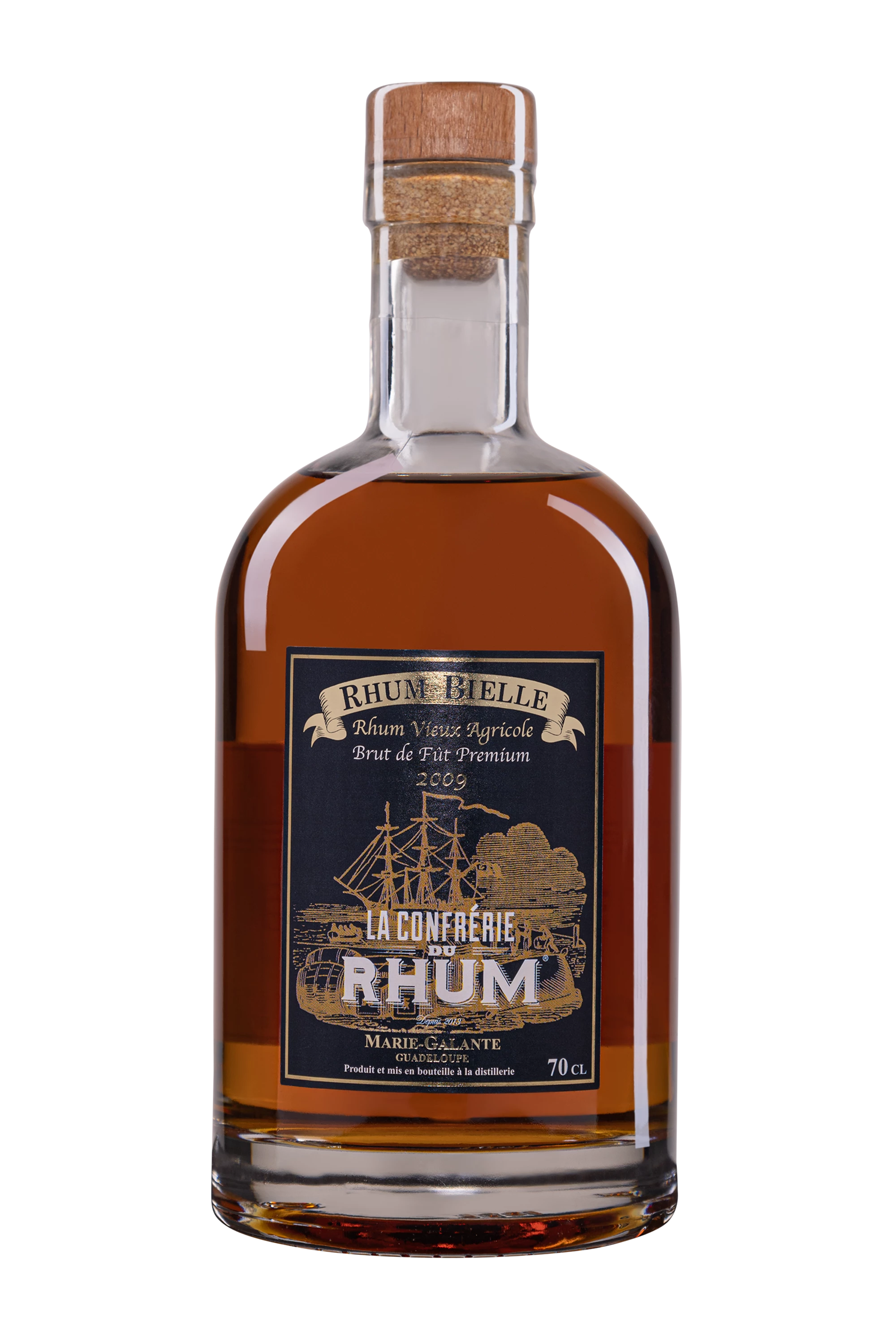 Bielle - Rhum Agricole de Guadeloupe "La Confrérie du Rhum - Fût 101" Brun 2009 52.3° Giftbox, 70cl