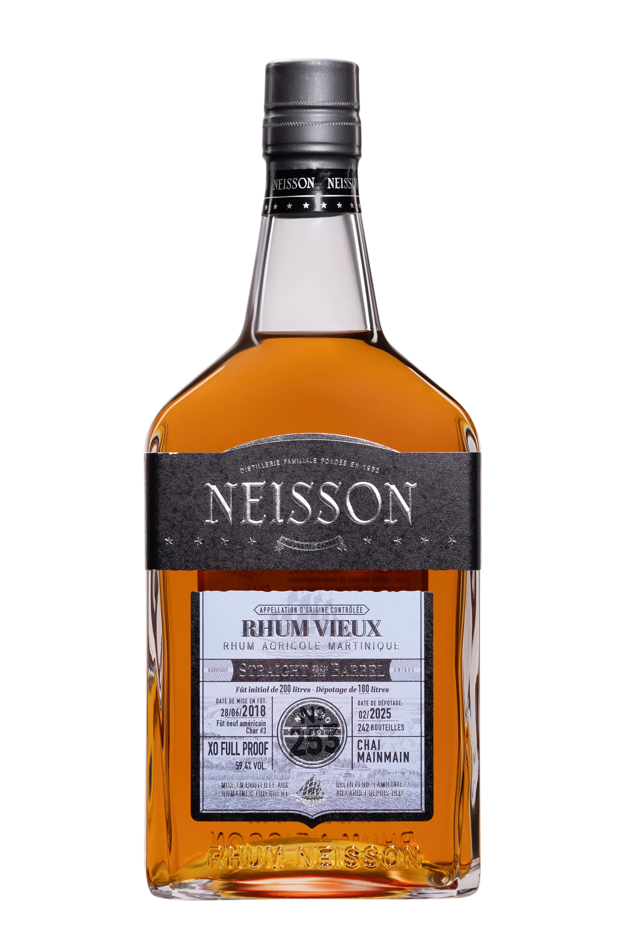 Neisson - Rhum Vieux Agricole de Martinique "XO - Straight from the Barrel #253 - Chai Mainmain" Brun 2018 59.4°, 70cl