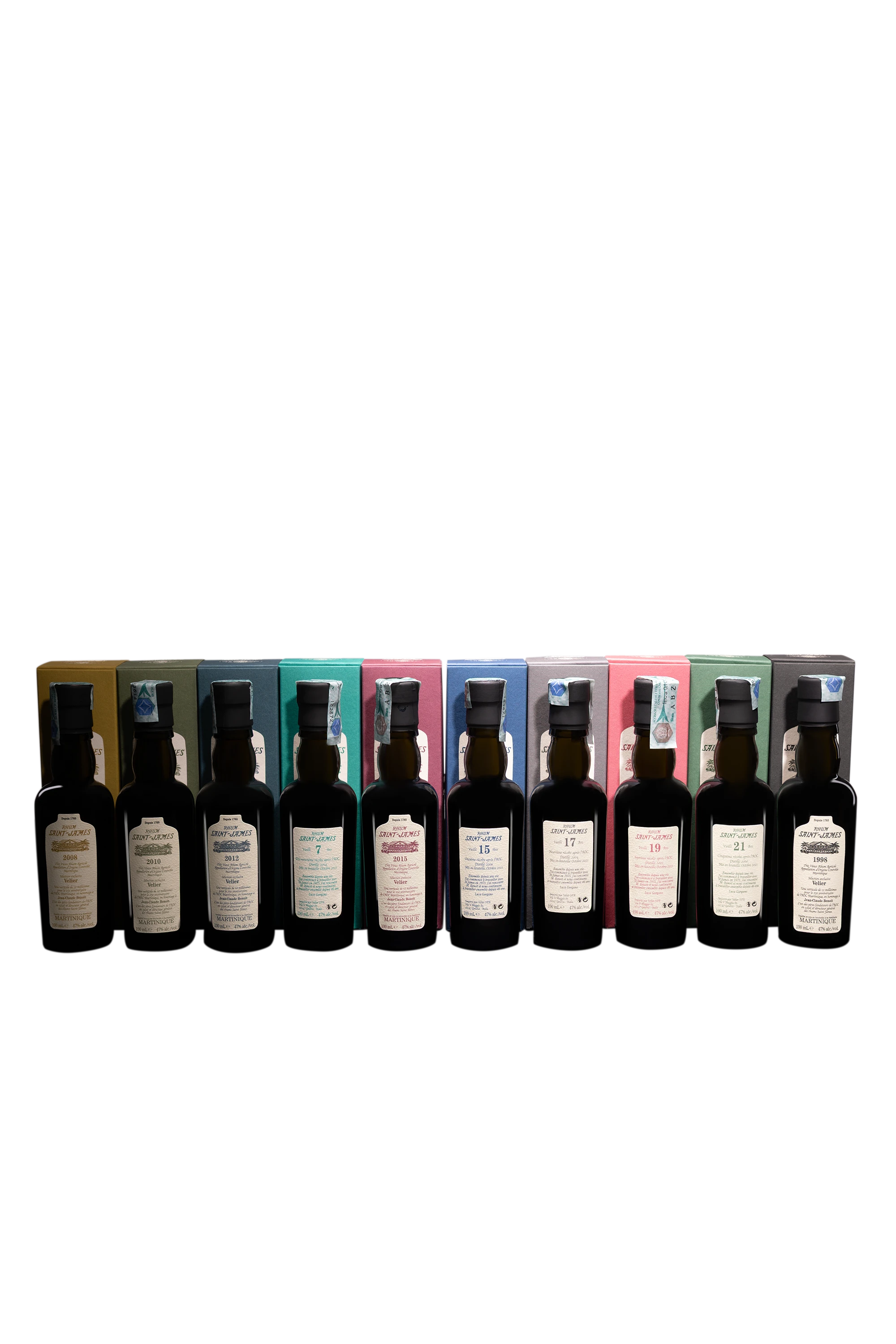 Saint James - Rhum Vieux Agricole de Martinique "Coffret 25ème Anniversaire AOC Martinique 1998-2015 12 x 10cl" Brun Giftbox, 120cl