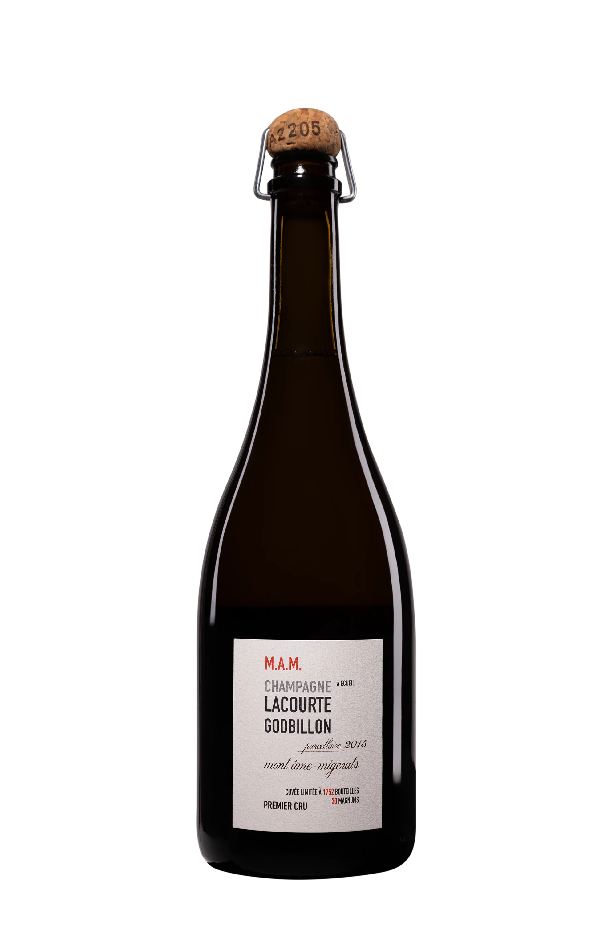 Domaine Lacourte-Godbillon - Champagne Extra-Brut 1er Cru Blanc de Noirs Millésimé "Mont Âme-Migerats" Blanc 2015 12°, 75cl